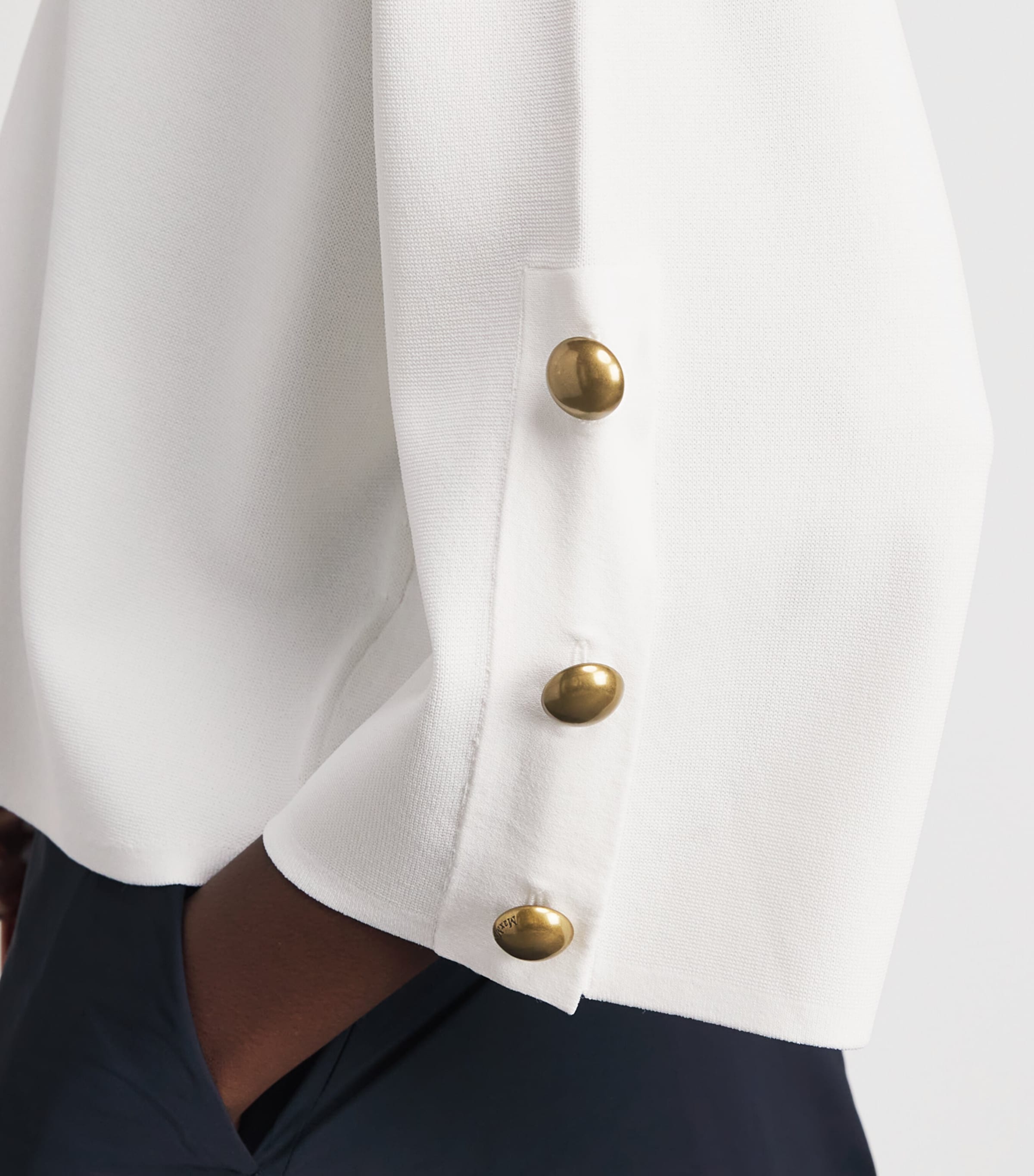 Max Mara Womens V-Neck Top White Image 3