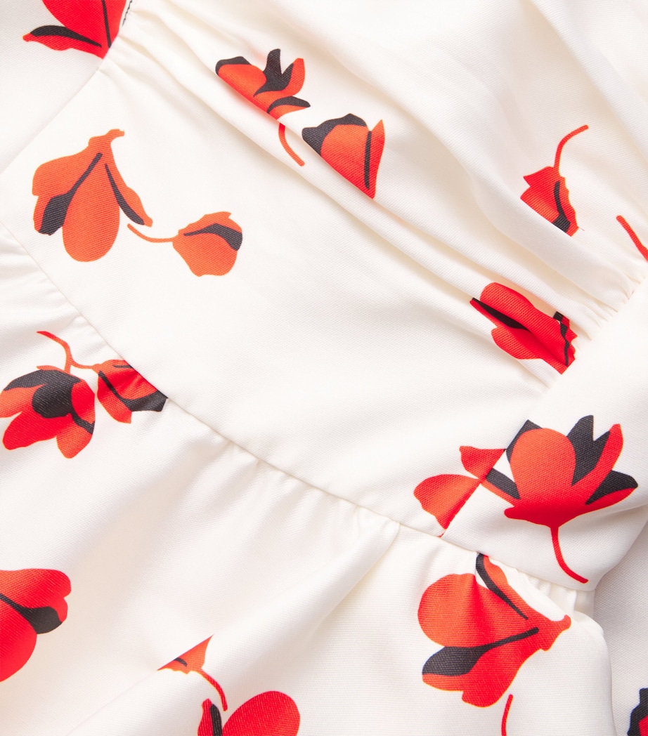 Floral Strapless Midi Dress WHITE Image 5