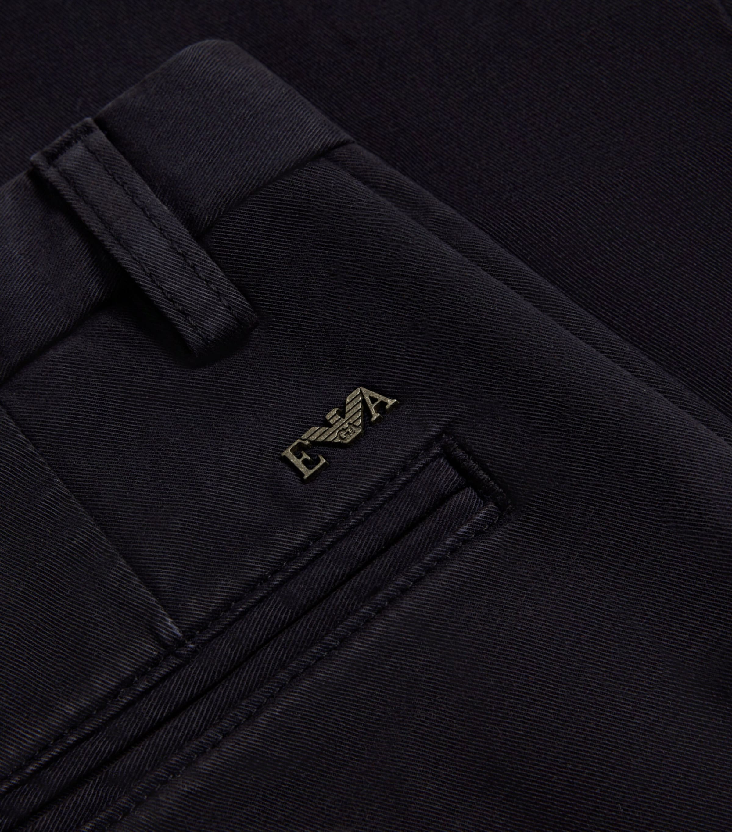 Stretch-Cotton Logo-Plaque Trousers (4-16 Years) 0920 BLU NAVY Image 2