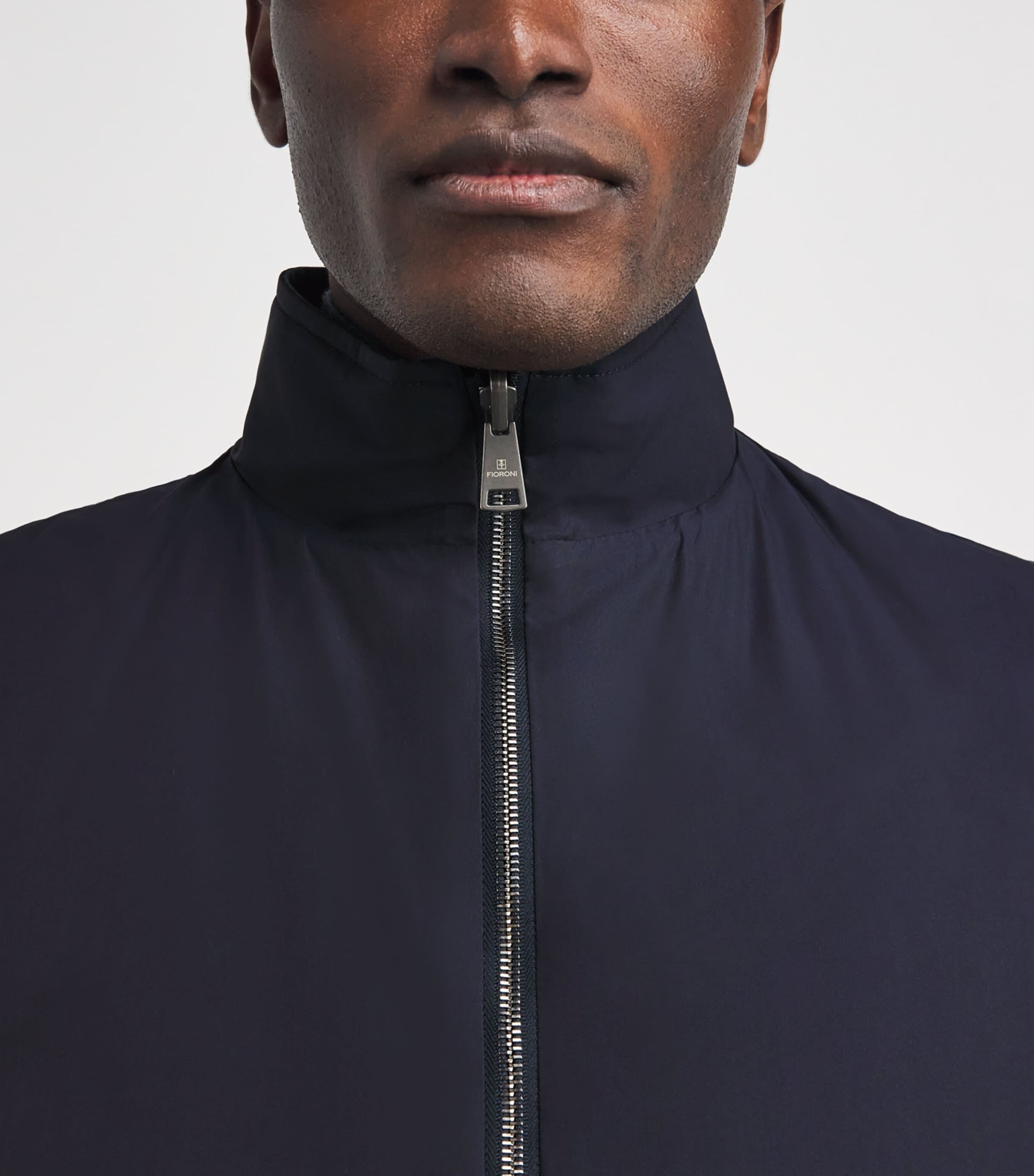 Fioroni Cashmere Mens Down Linen Reversible Gilet Denim Image 3