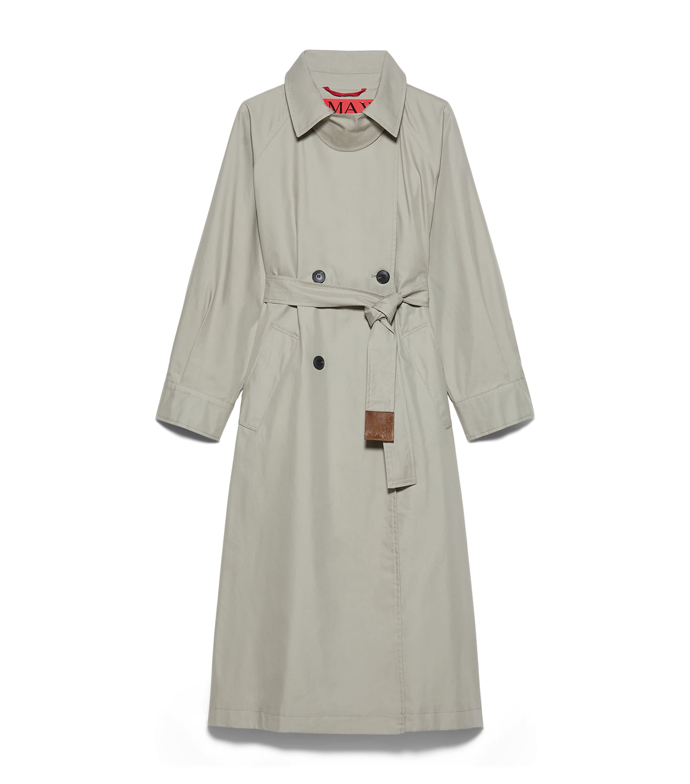 MAX&Co. Womens Cotton-Blend Trench Coat Sage Image 1