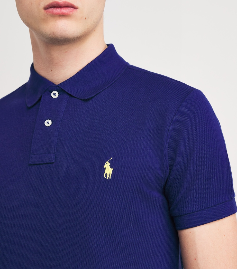 Cotton Mesh Slim-Fit Polo Shirt FALL ROYAL Image 6