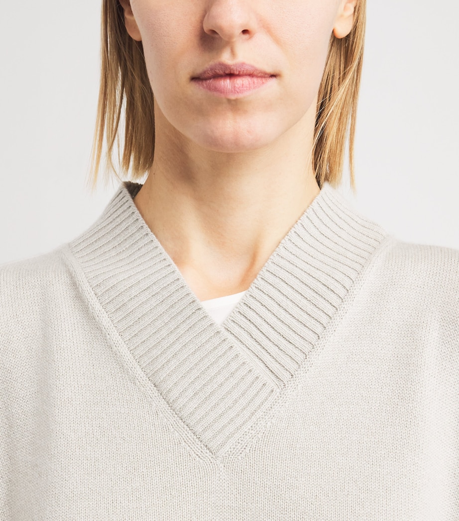 Cashmere Crossover Sweater Vest MASTIC Image 6