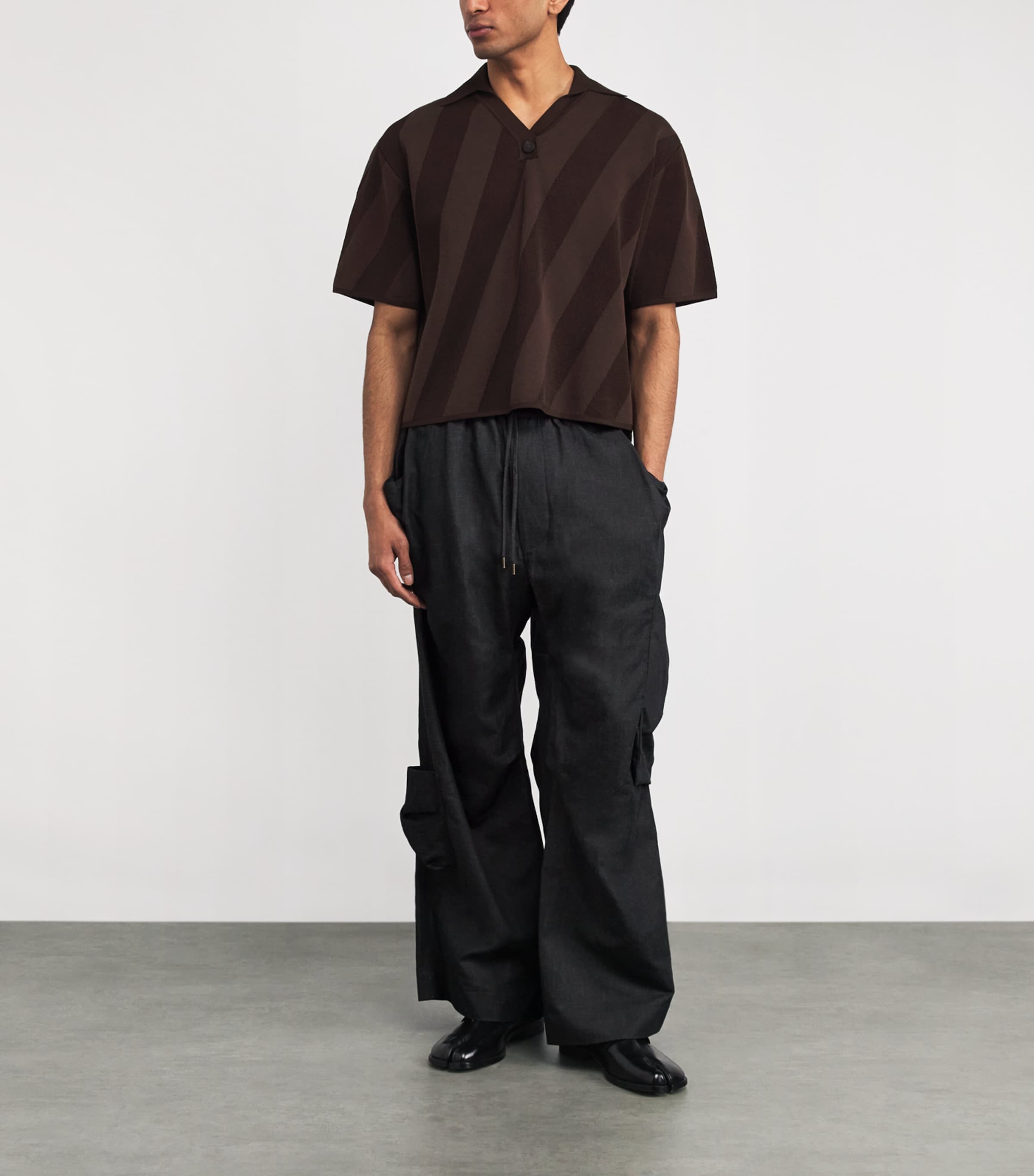 Drawstring Cargo Trousers K410 NAVY Image 2