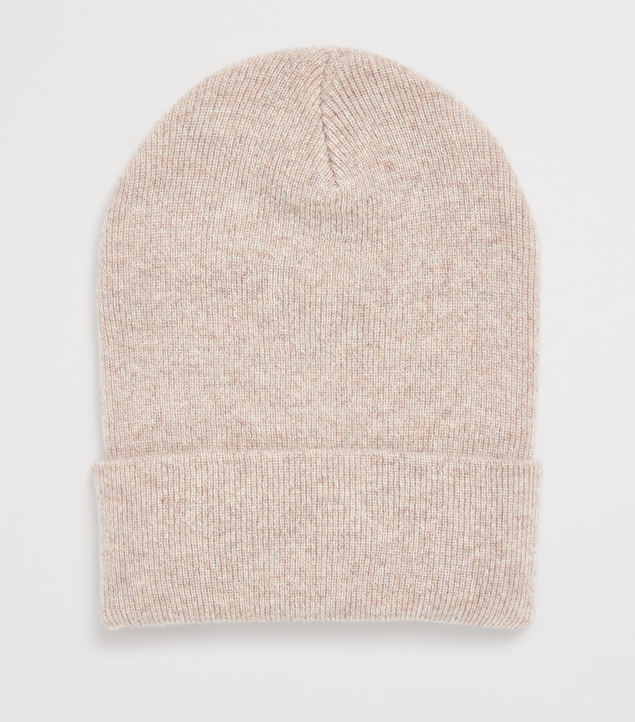Cashmere Logo-Plaque Beanie N20BEIGE - ALBINO Image 2