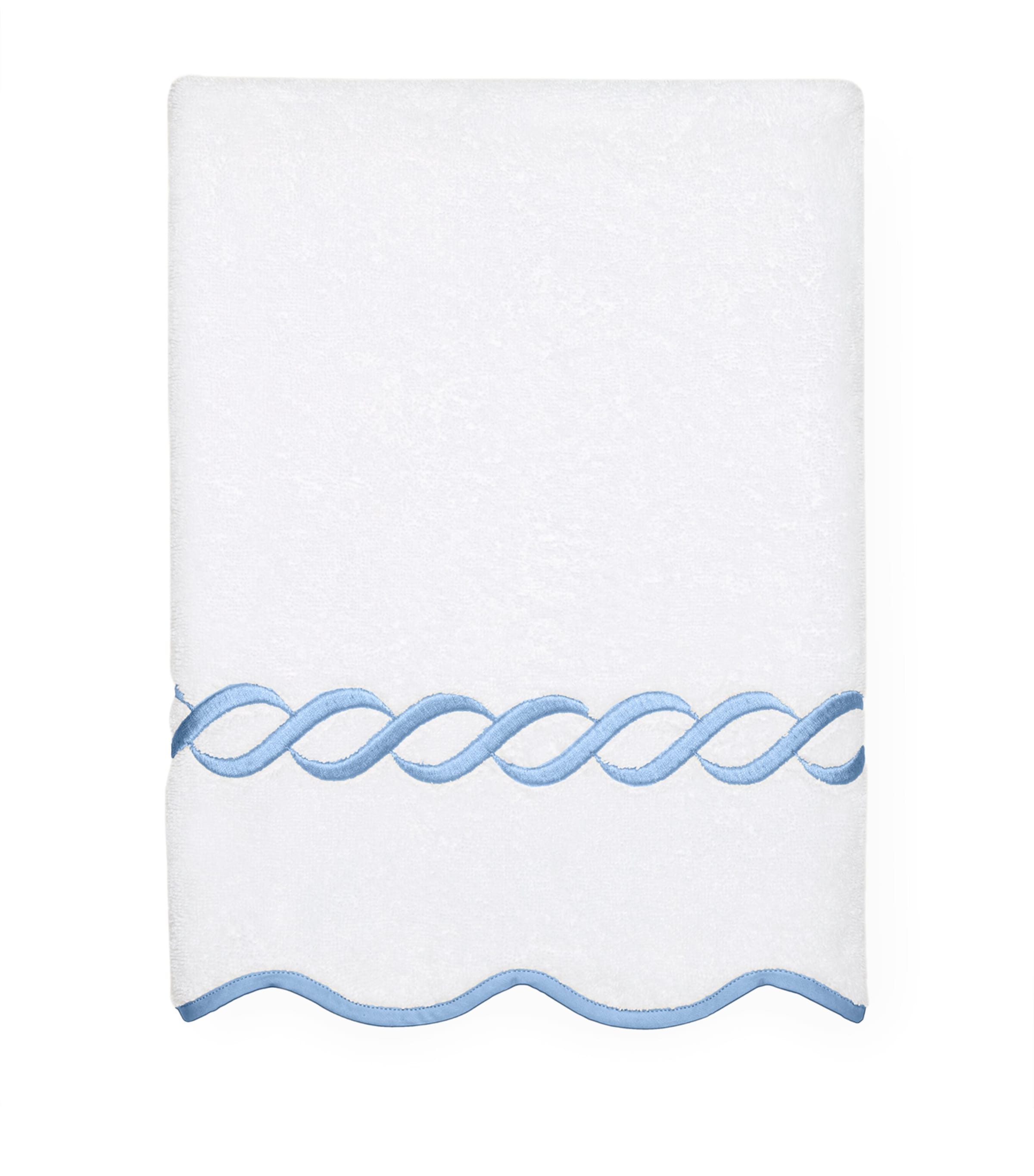 Pratesi Cotton Treccia Hand Towel In Blue