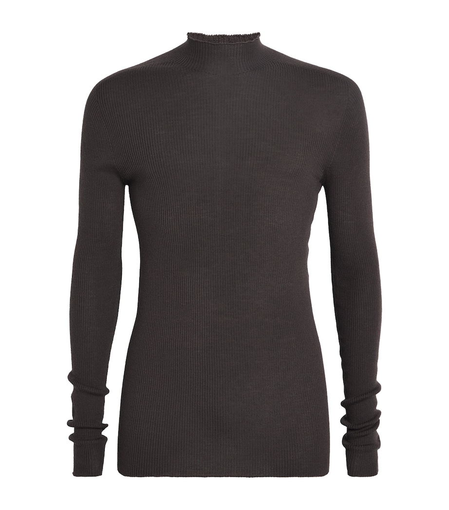 Virgin Wool Ribbed Lupetto Sweater DARKDUST Image 1