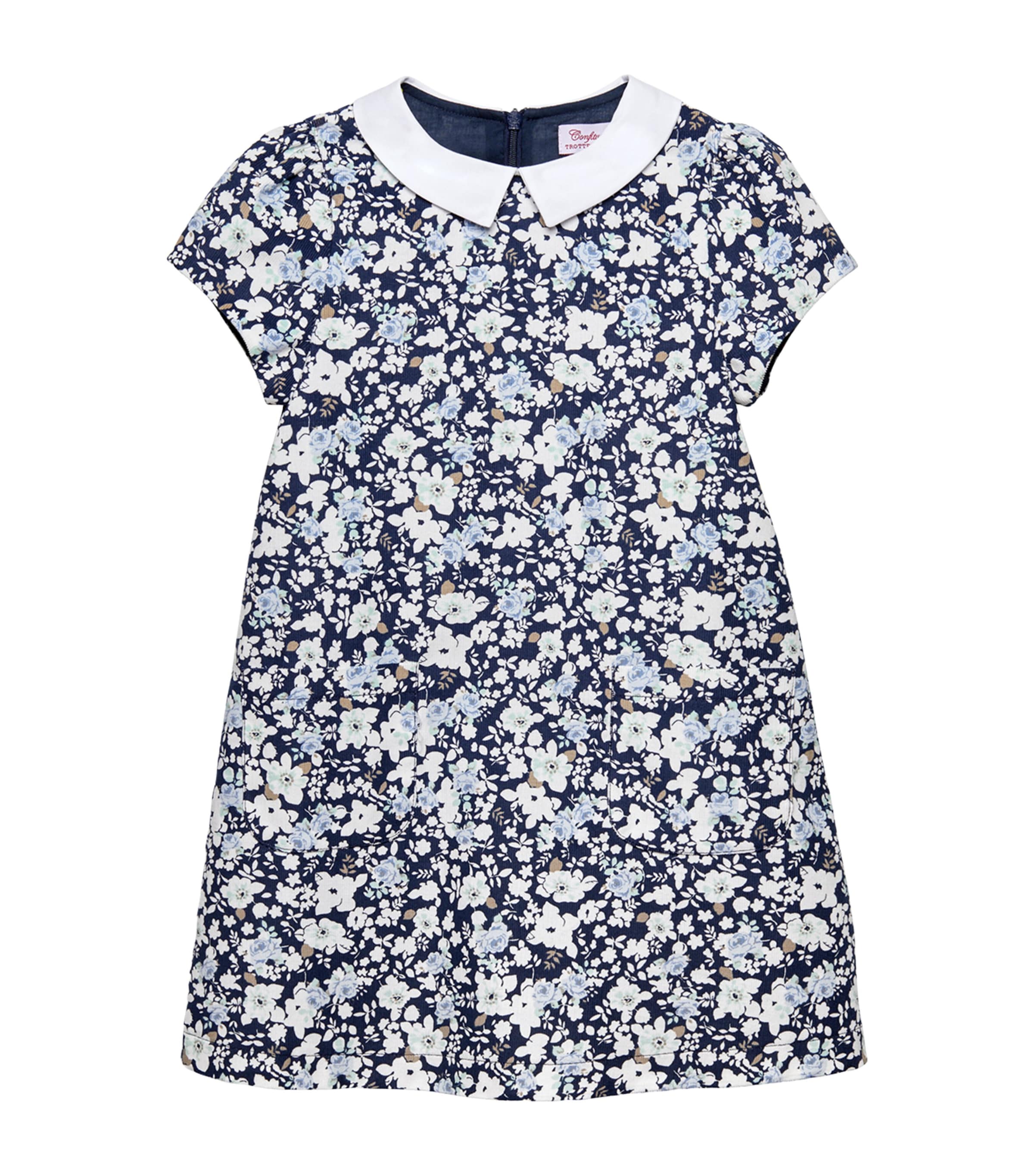 Trotters Kids' Corduroy Floral Annie Dress In Navy