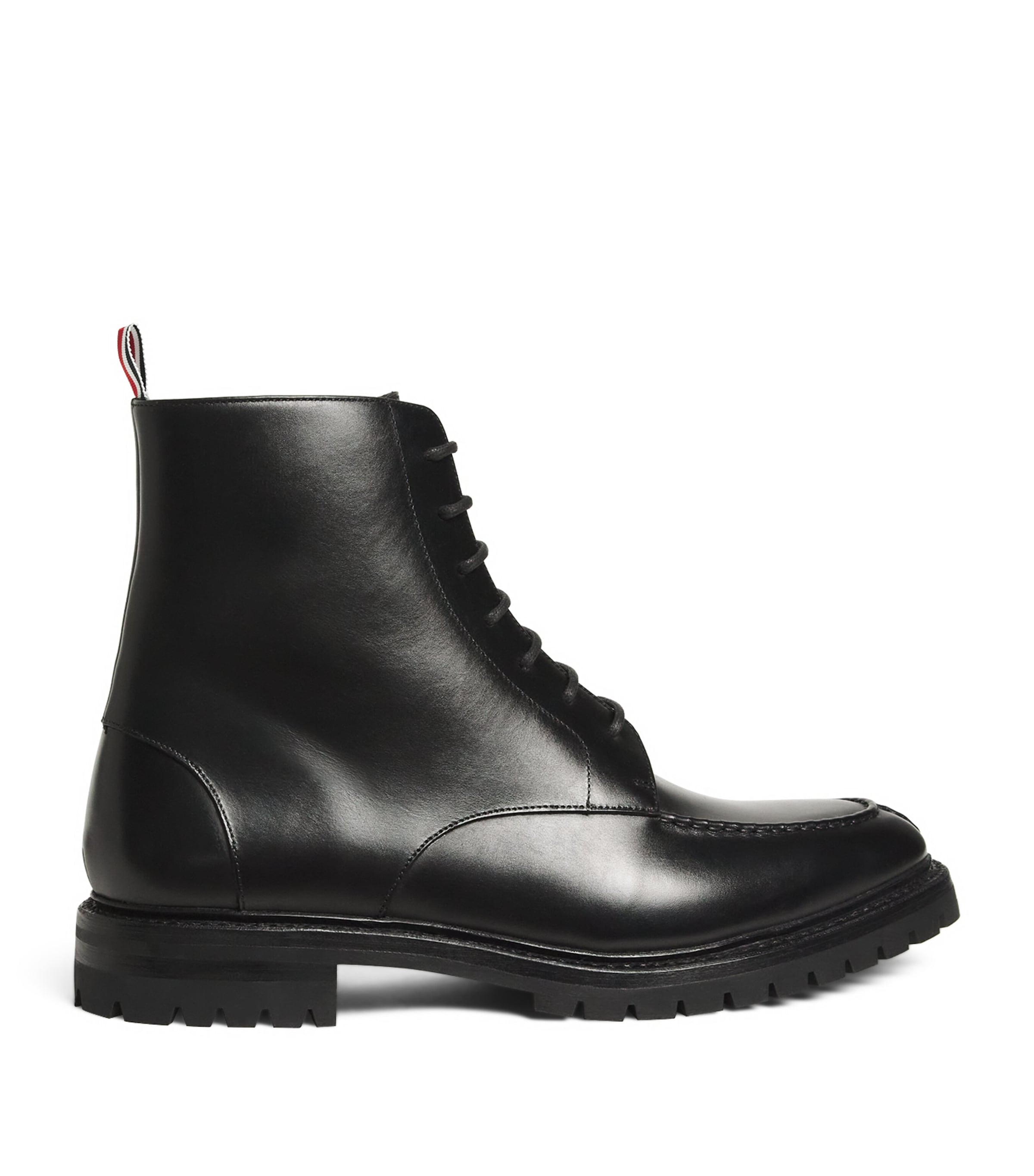 Thom Browne Black Commando Sole Apron Stitch Boots In Black