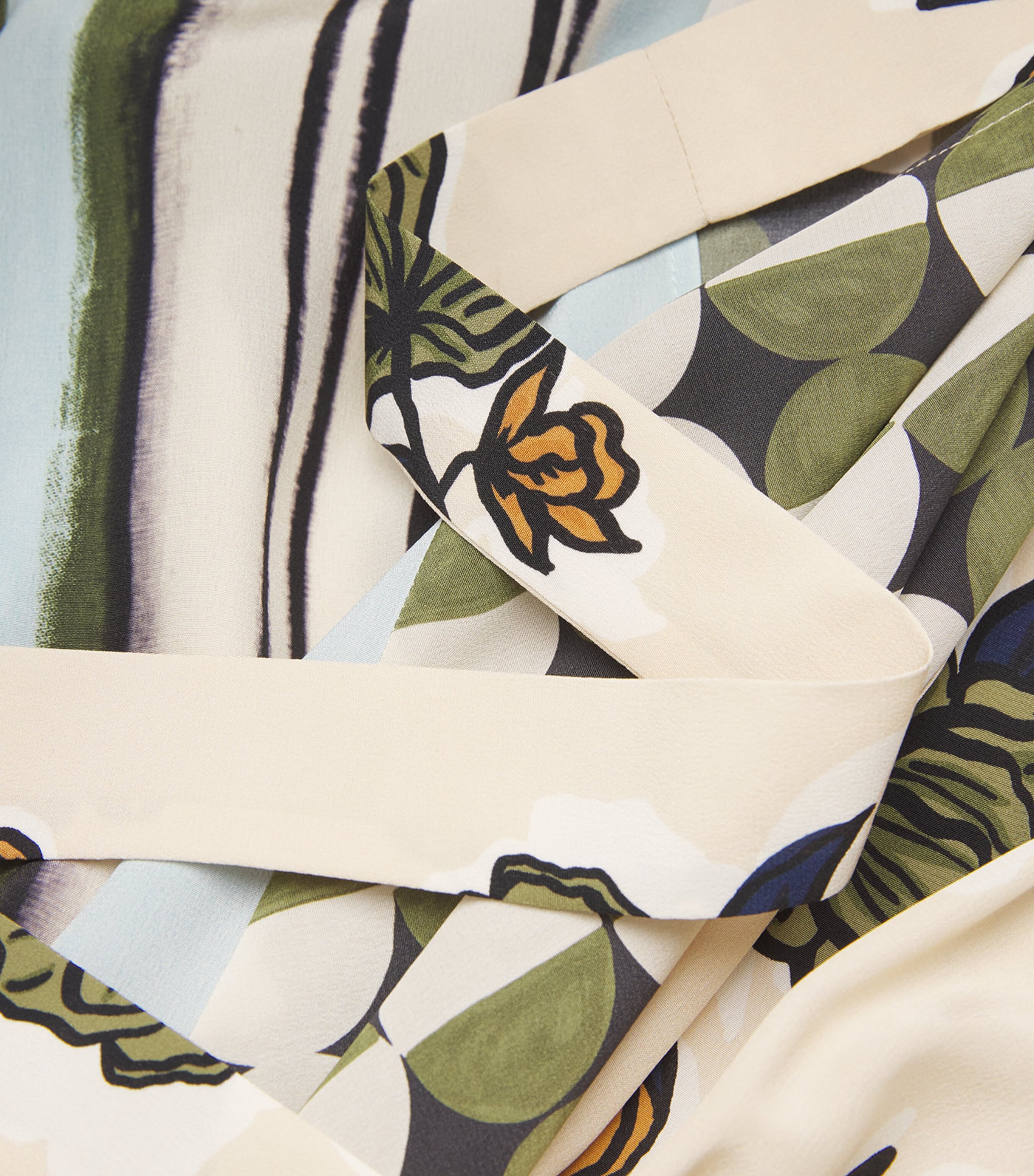 Silk Printed Midi Dress BEIGE Image 5