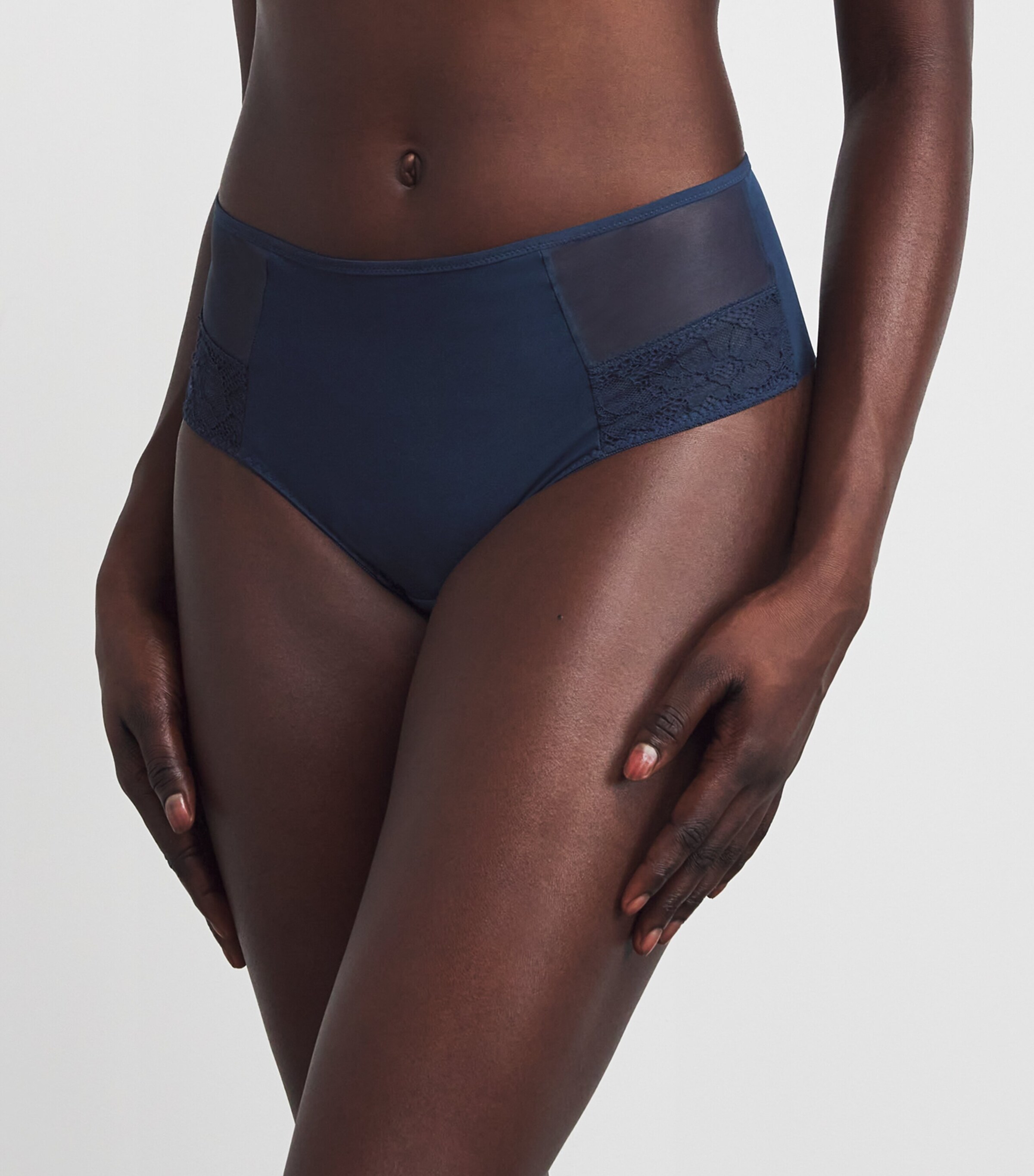 Maison Lejaby Womens Lace-Detail Tanga Nudite Shorty Briefs Bakelite Image 2