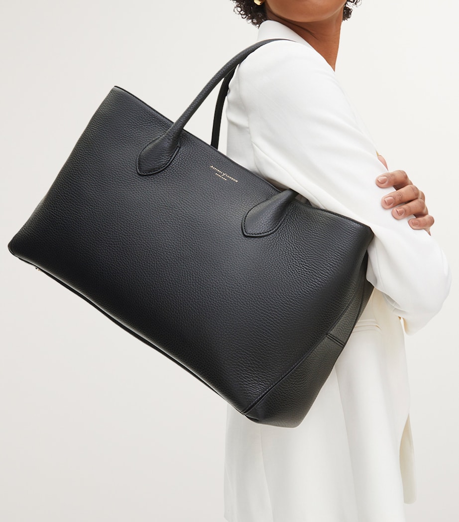 Leather London Tote Bag BLACK Image 4