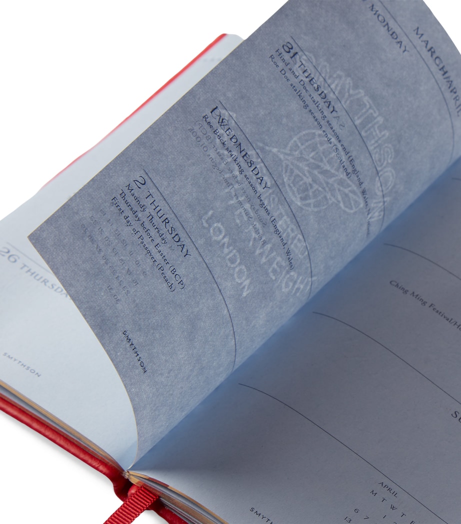 Panama Leather 2026 Diary with Pencil SCARLET RED Image 3