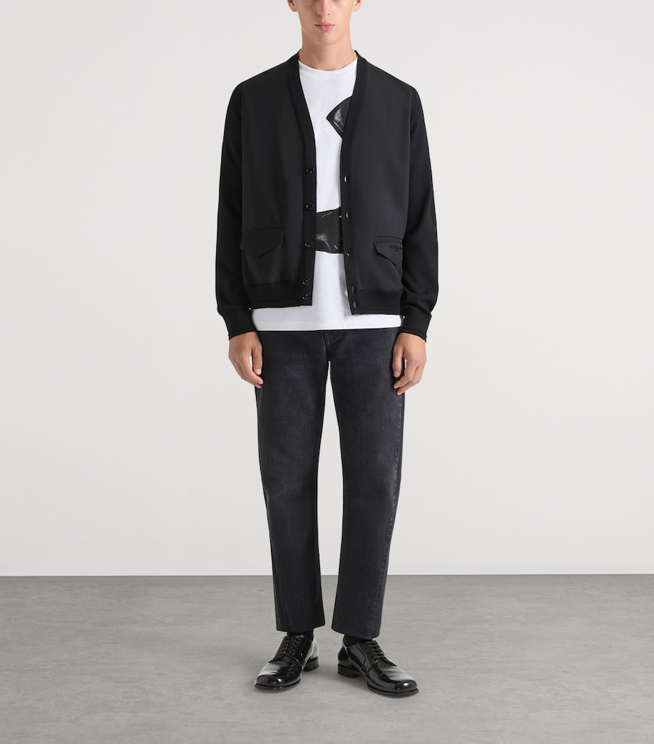 Cotton Logo Cardigan BLACK Image 2