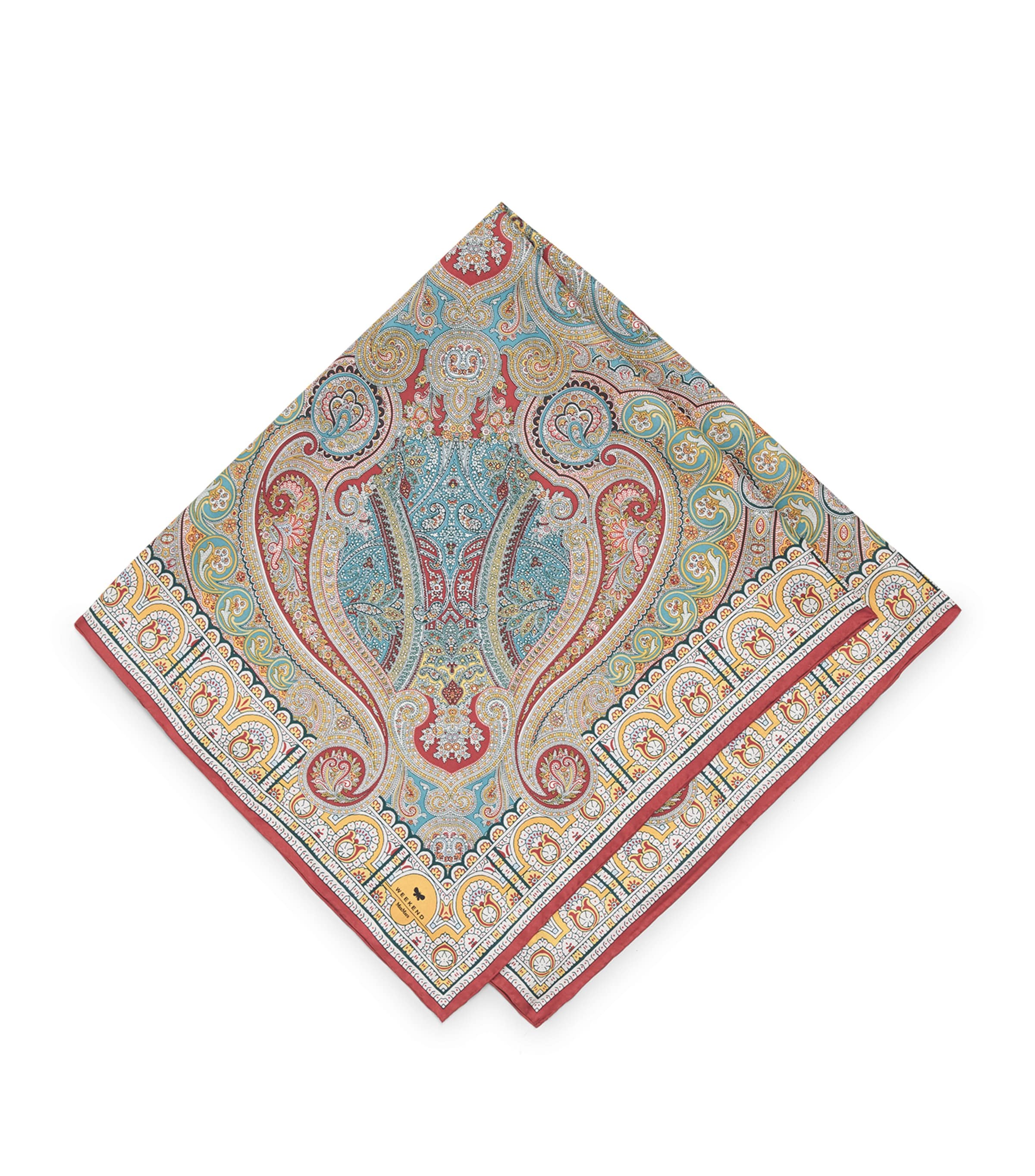 Weekend Max Mara Silk Printed Square Scarf In Brown