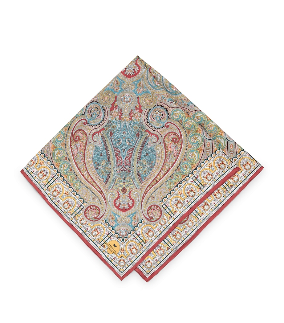 Silk Printed Square Scarf DARK BROWN Image 1