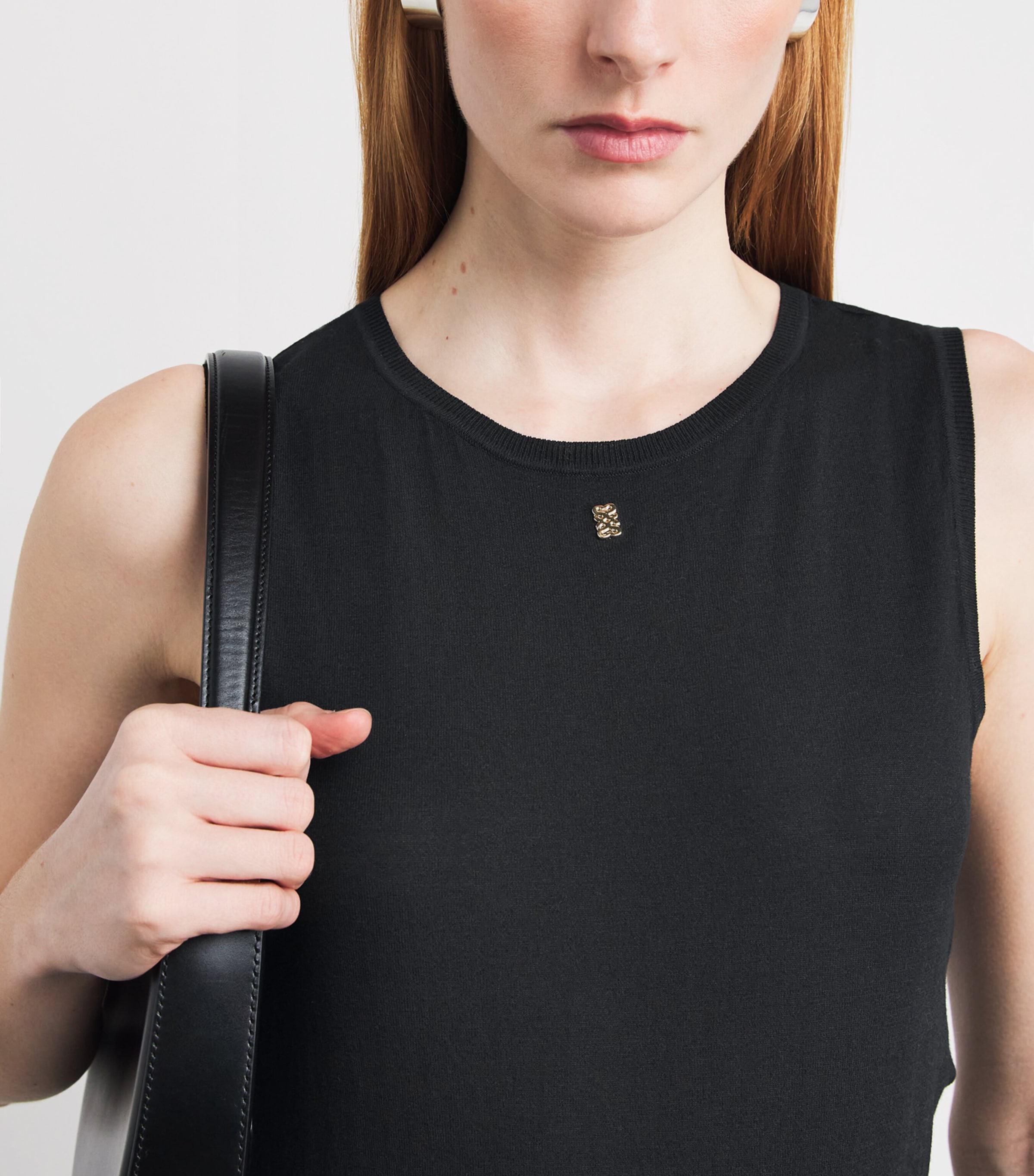 Cotton-Blend Tank Top BLACK Image 6