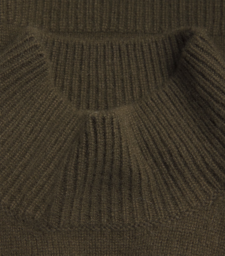 Cashmere High Neck Sweater INTENSE OLIVE Image 5