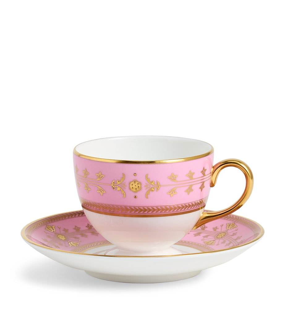 Bone China Bacchus Teacup and Saucer PINK Image 1