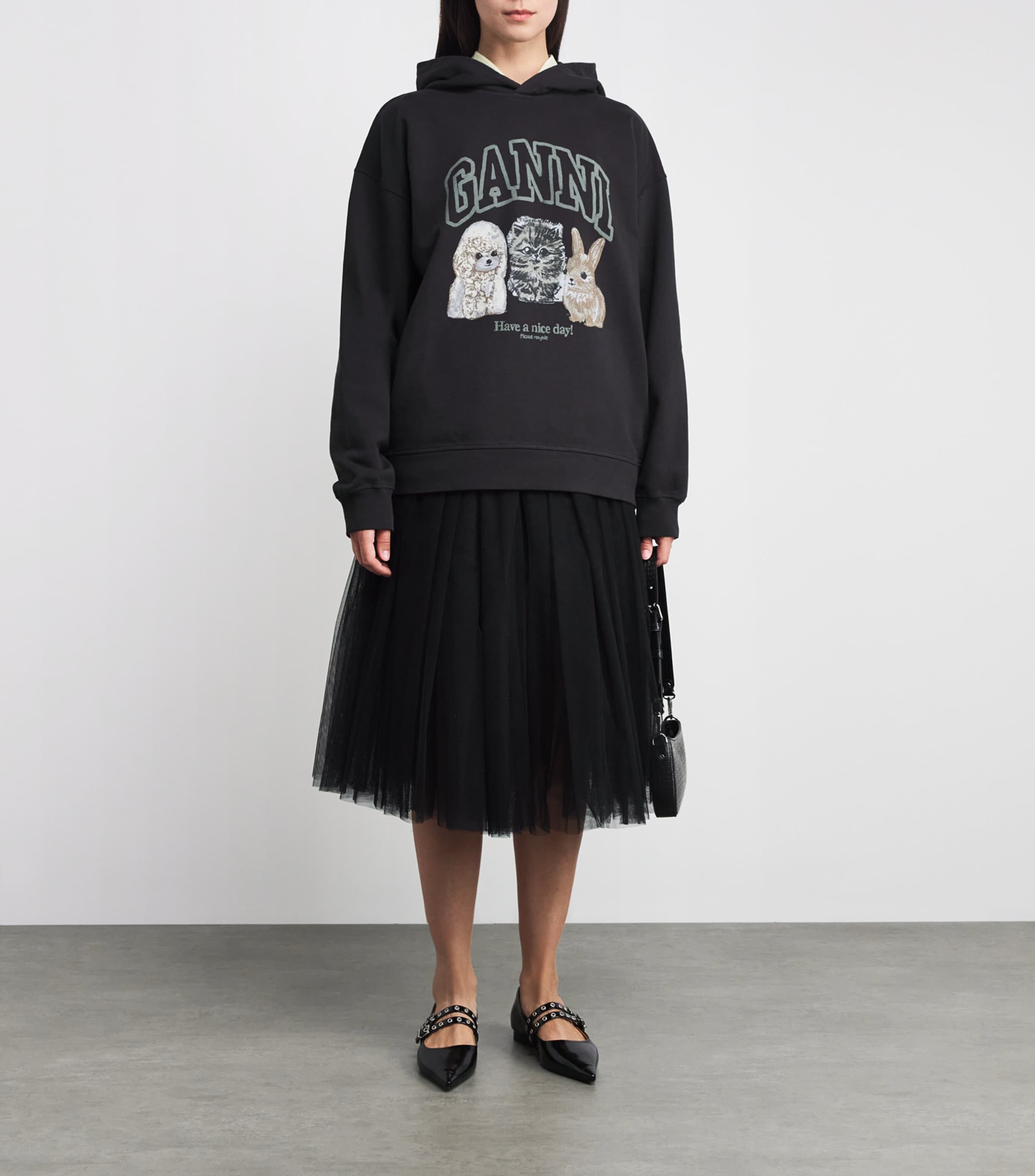 GANNI Organic Cotton Animal Hoodie | Harrods US