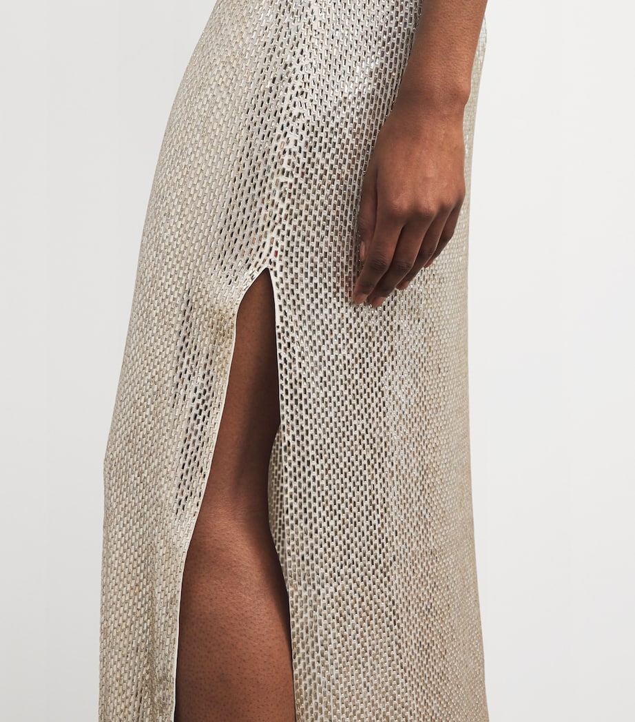 Mesh Crystal Gown CHAMPAGNE Image 6