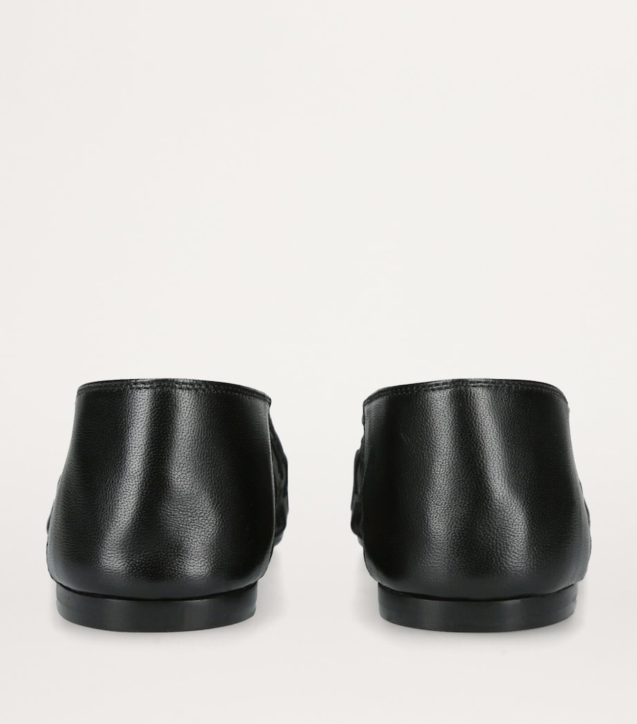 Leather-Mesh Flat Me Ballet Flats BLACK Image 2