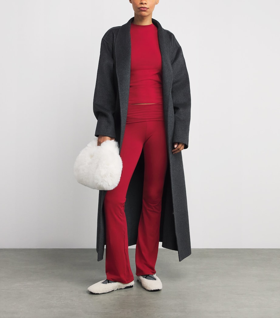 Cotton-Blend Jersey Foldover Trousers BRICK Image 2