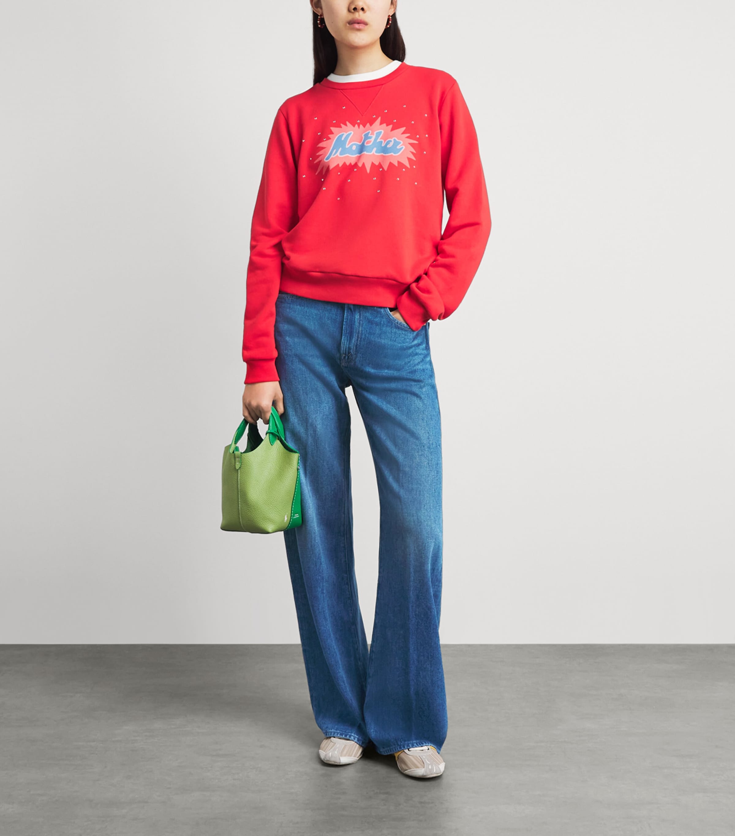 MOTHER Womens The Lasso Sneak Barrel Jeans Breaking New Ground Image 2