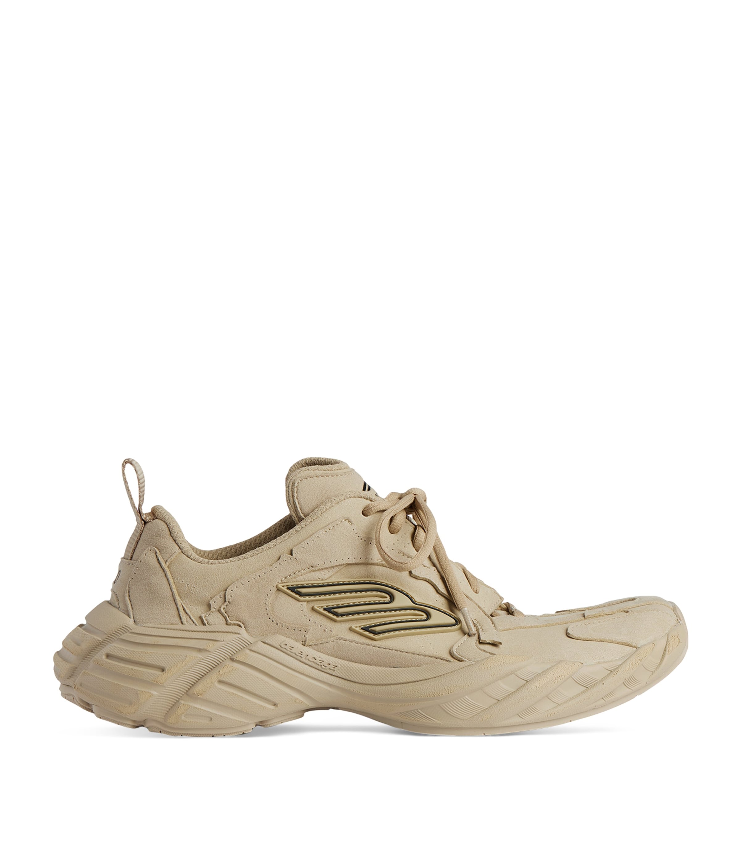 Balenciaga Sneakers Monday In Pelle Scamosciata Beige Uomo In White