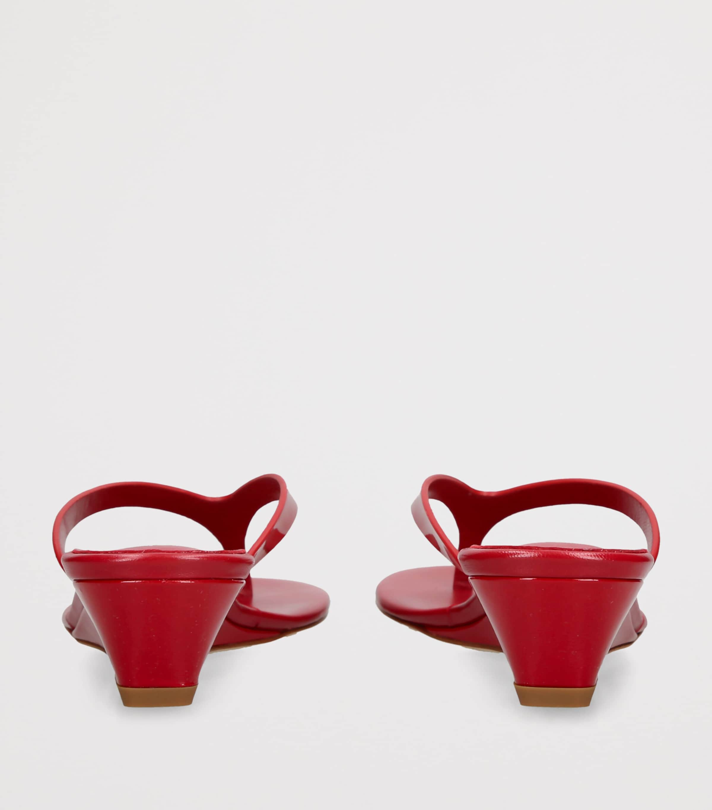 Christopher Esber Leather Scala Wedge Sandals 45 Red Image 4