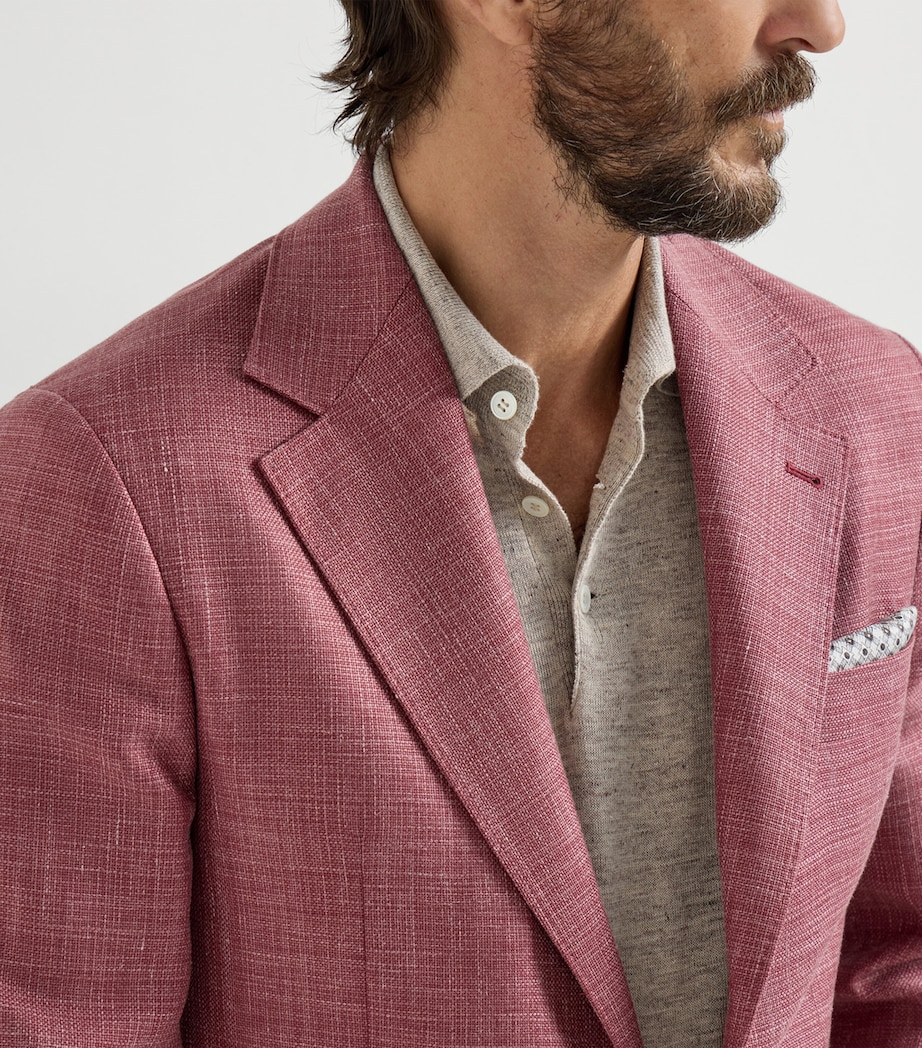 Brunello Cucinelli Mens Wool-Silk-Linen Deconstructed Blazer Image 6