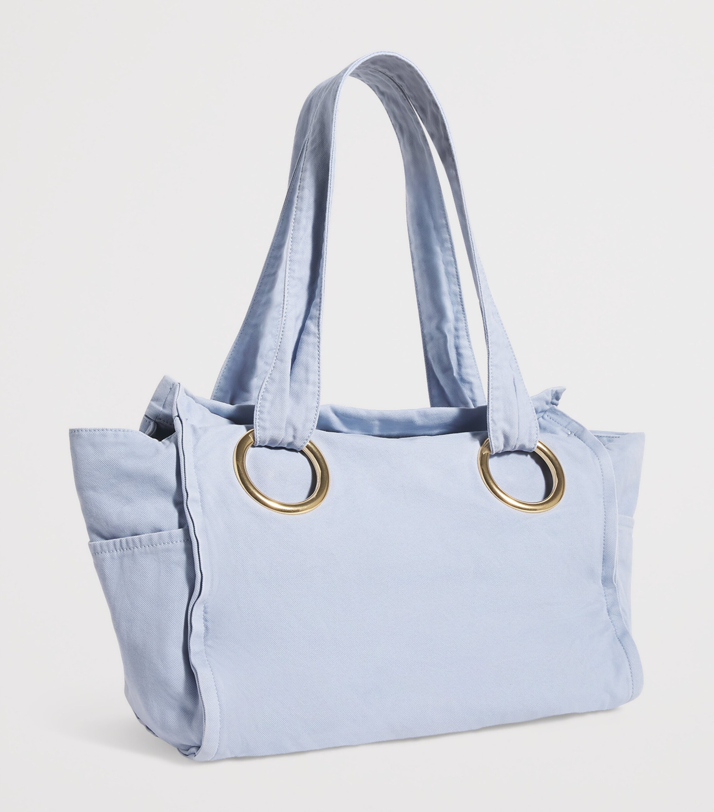 Chloé Cotton Plage Tote Bag Pebble Blue Image 3