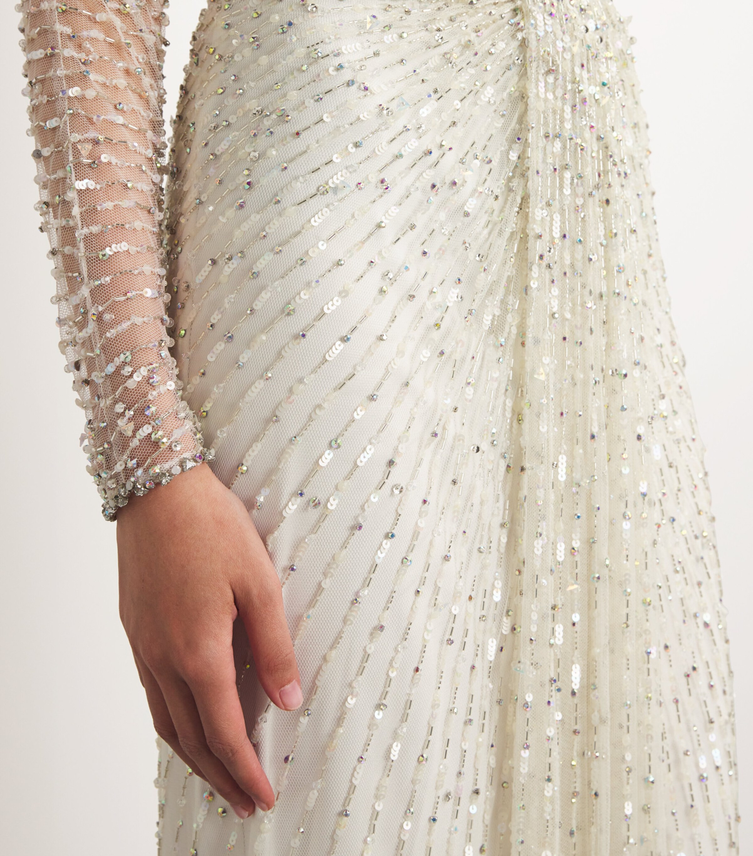 Draped Embellished Nina Gown VANILLA 2018 Image 4
