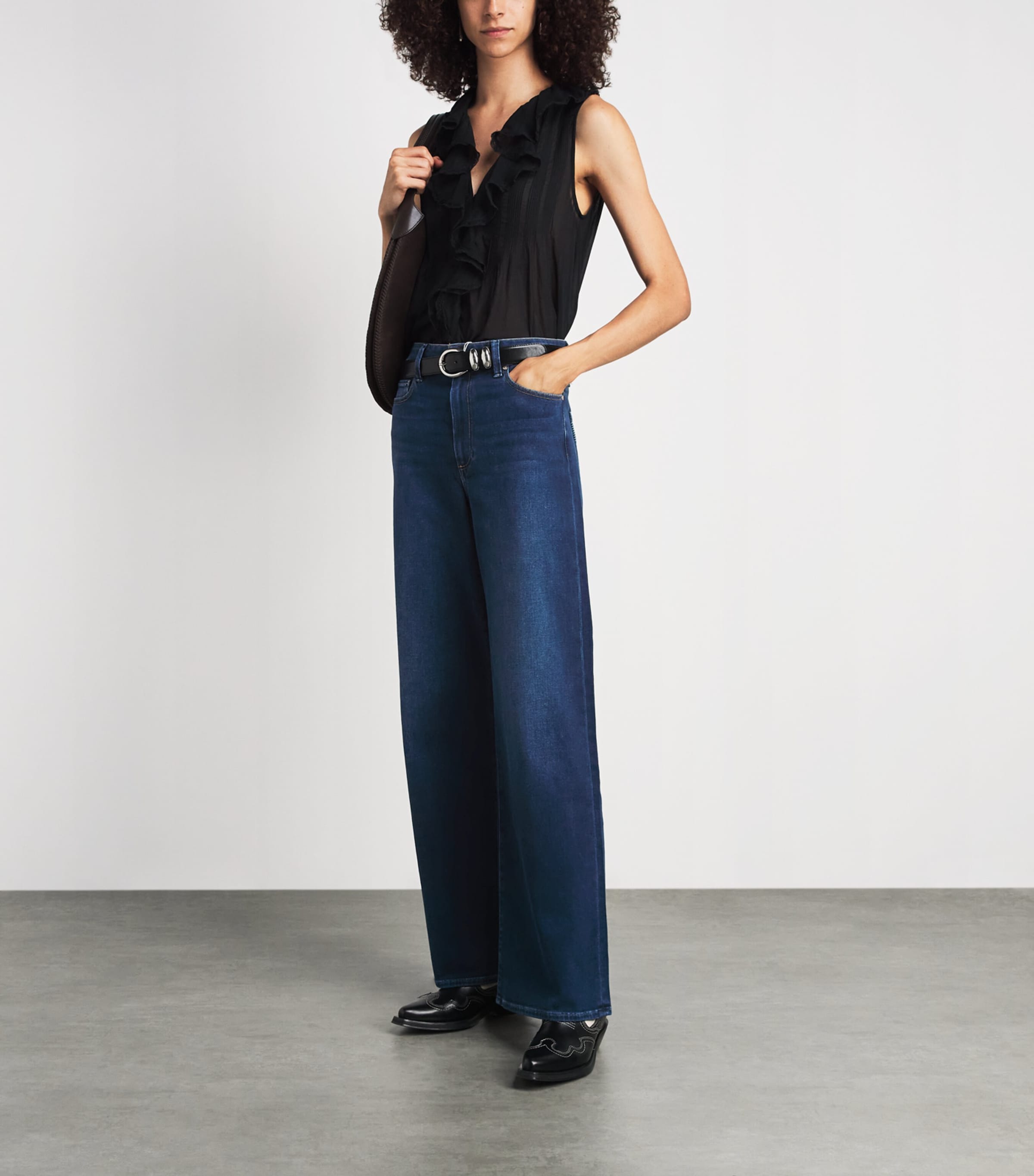 PAIGE Womens Anessa Wide-Leg Jeans Admission Image 2