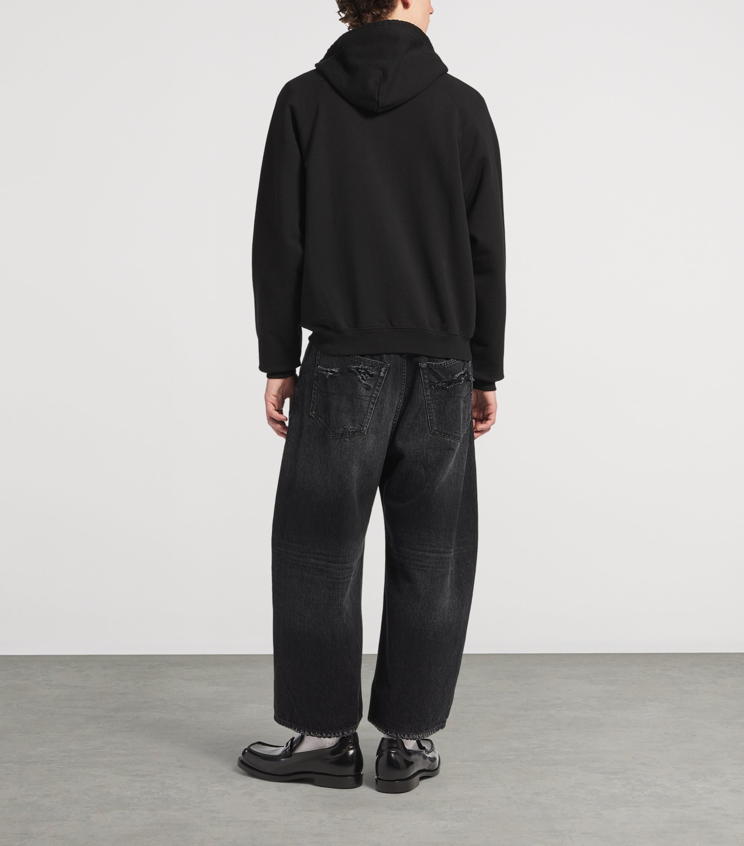 Balenciaga Mens Cotton Graphic Print Hoodie Image 3
