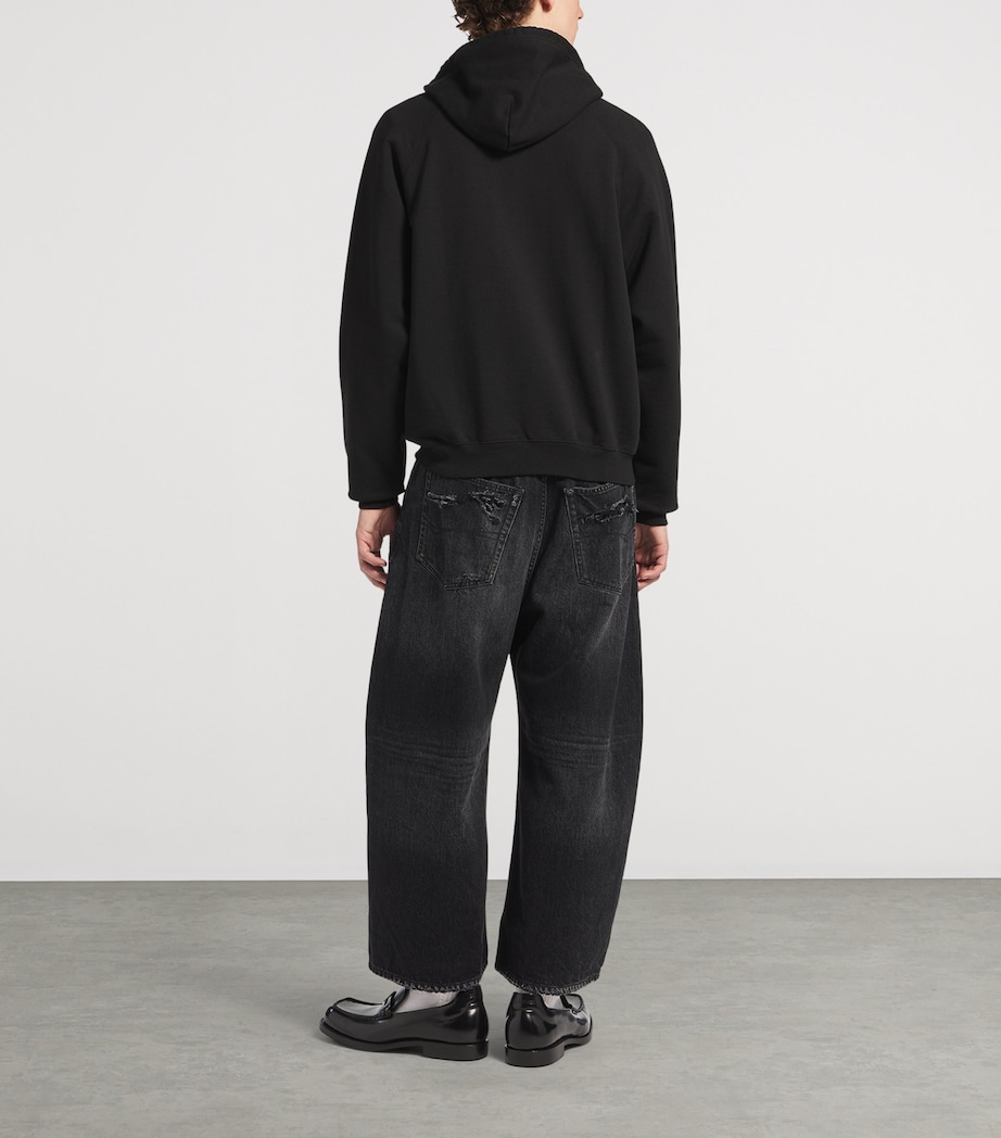 Balenciaga Mens Cotton Graphic Print Hoodie Image 3