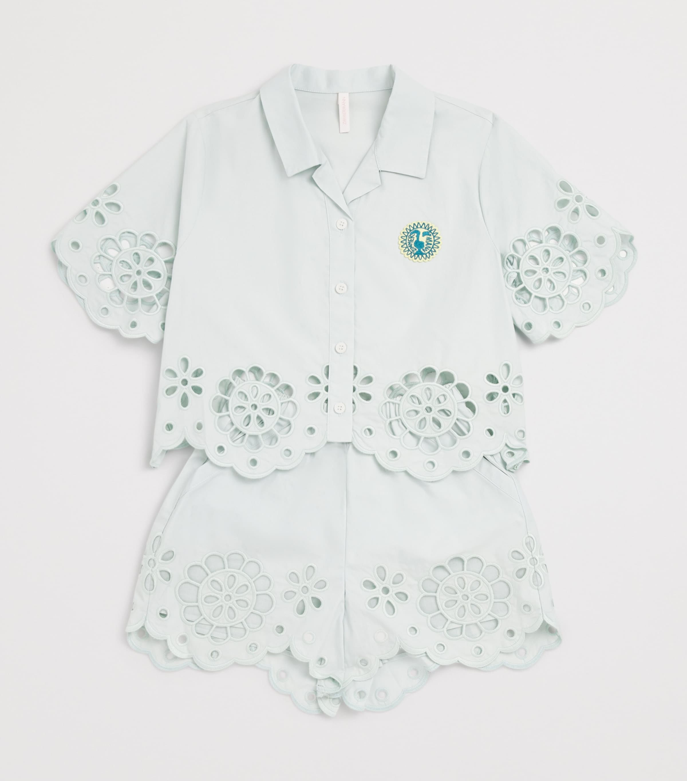 Cotton Broderie Awaken Shorts (1-12 Years) SOFT MINT Image 3