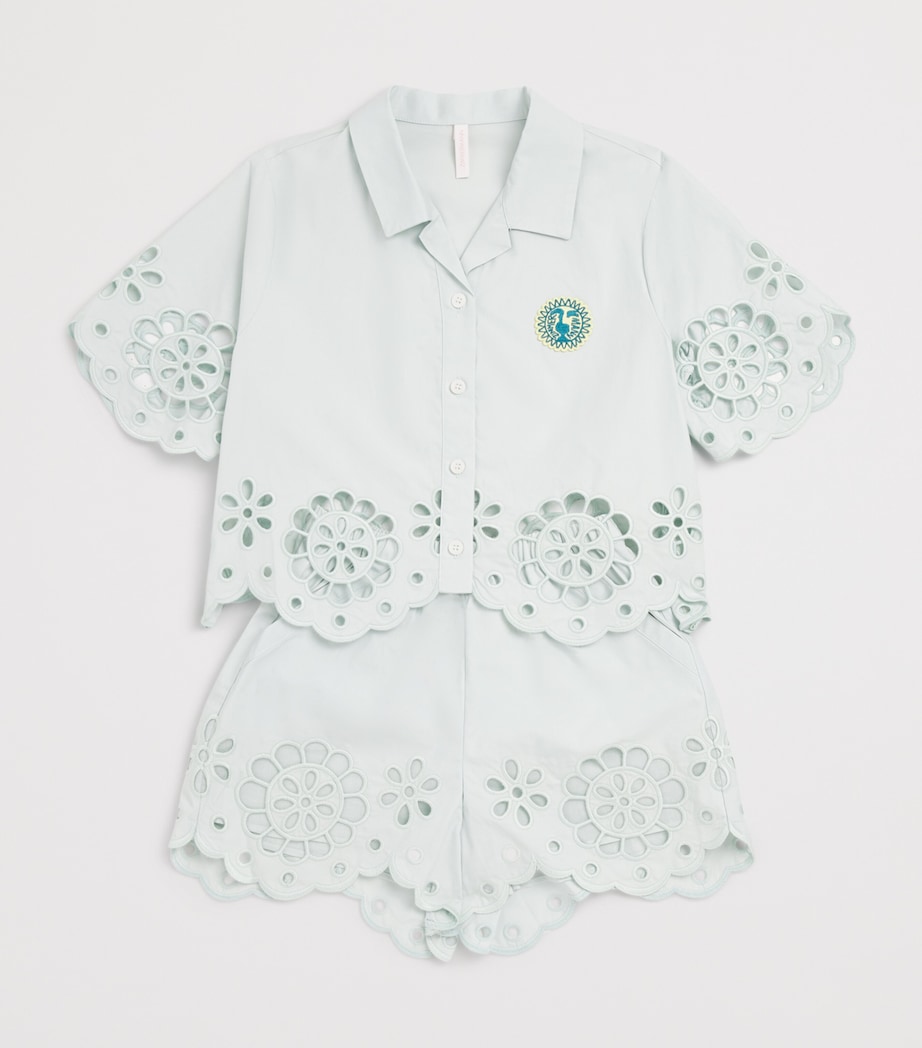 Cotton Broderie Awaken Shorts (1-12 Years) SOFT MINT Image 3