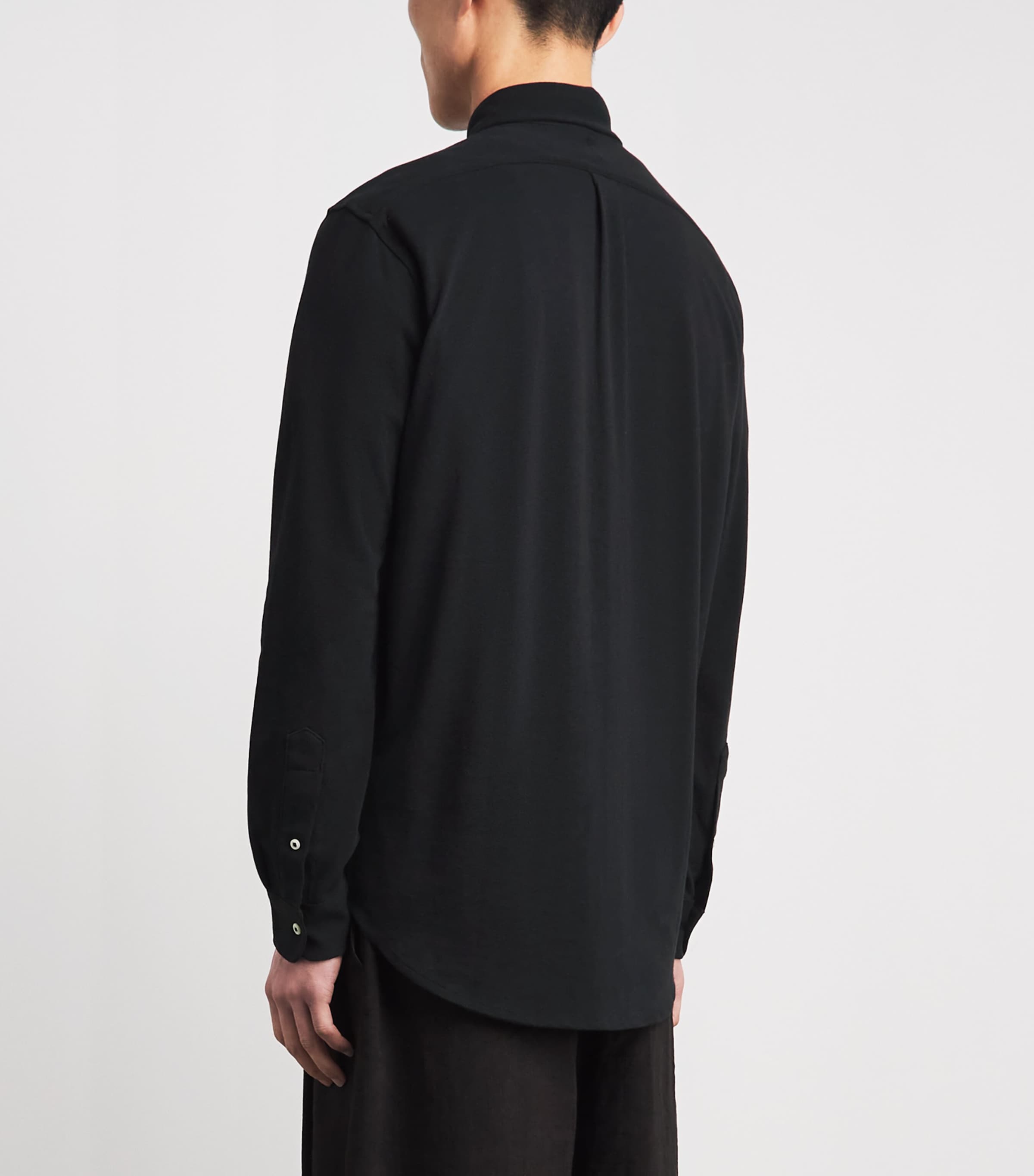 Polo Ralph Lauren Mens Cotton Featherweight Mesh Shirt Polo Black Image 5