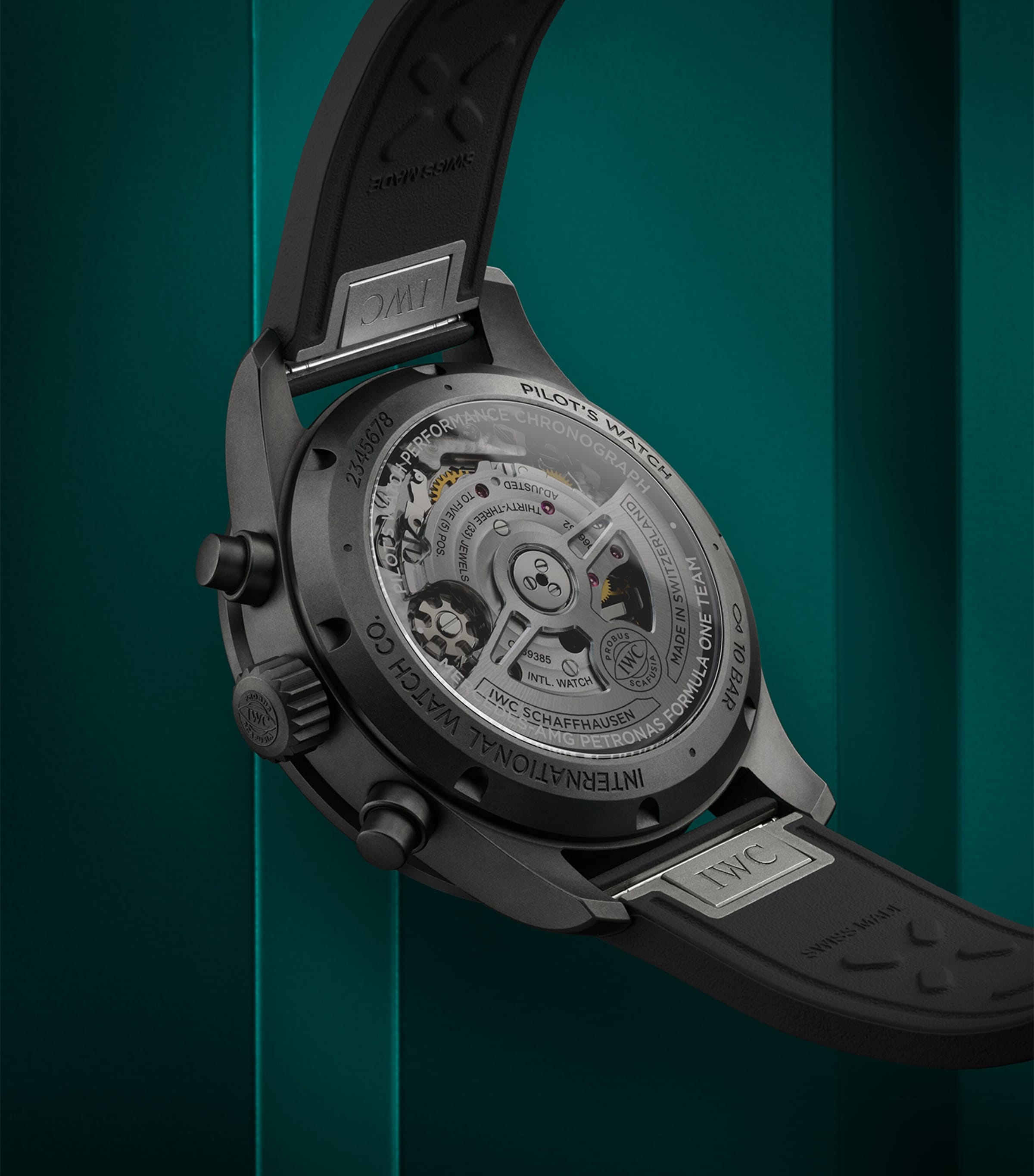 x Mercedes-AMG PETRONAS Ceratanium Pilot's Performance Chronograph Watch 41mm BLACK Image 4