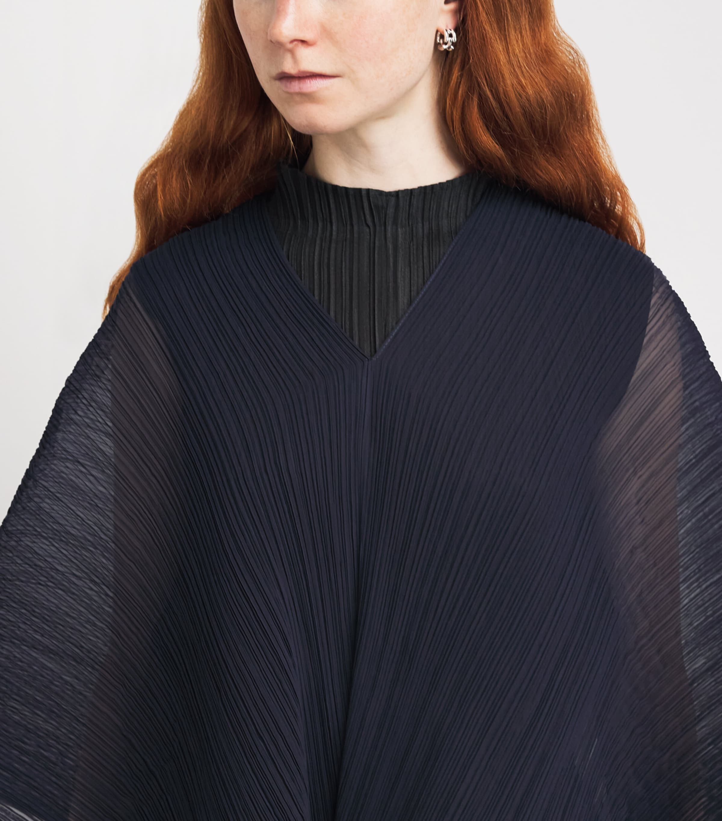 Pleats Please Issey Miyake Blue Colorful Madame-T May Stole