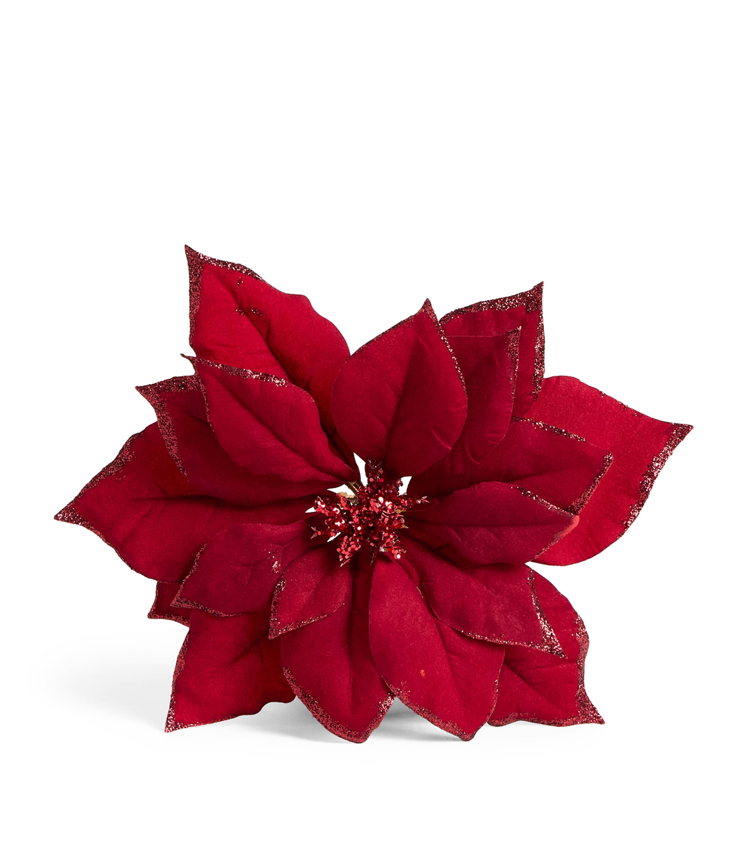 Harrods Glittered Poinsettia Decoration In Brown