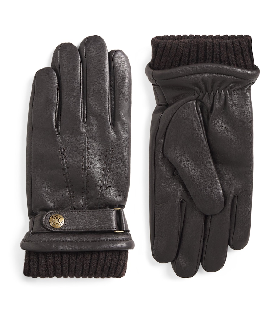 Leather Henley Gloves BROWN Image 1
