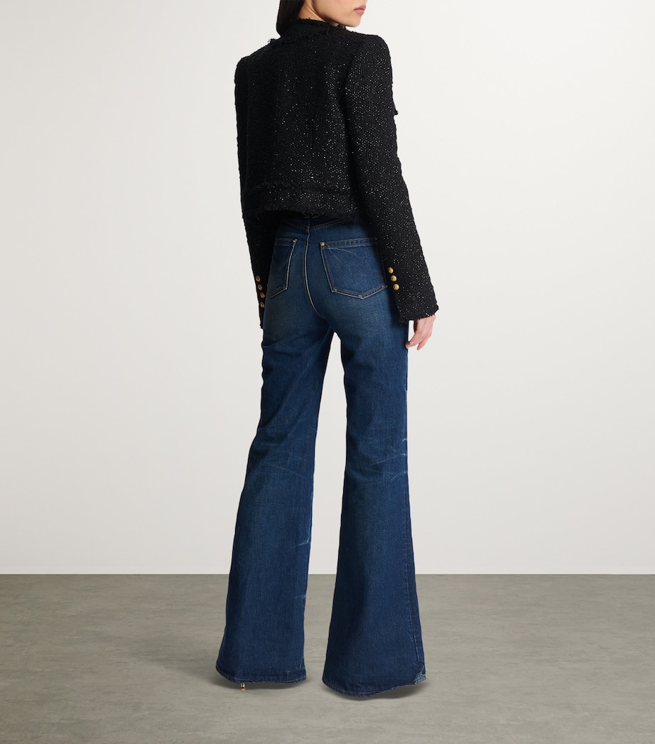 Tweed Cropped Jacket NOIR Image 7