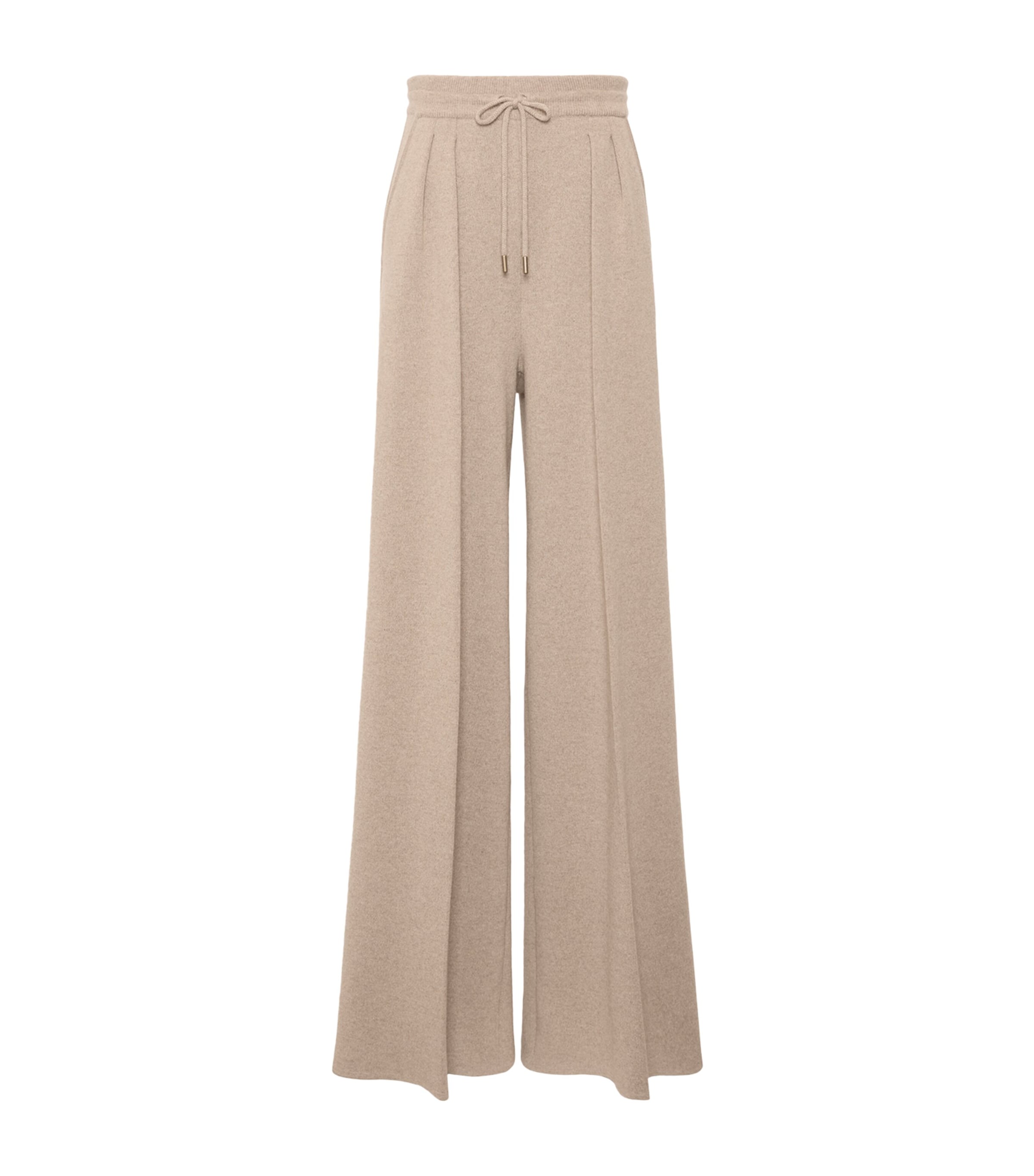 Max Mara Womens Wool-Cashmere Drawstring Trousers Beige Image 1