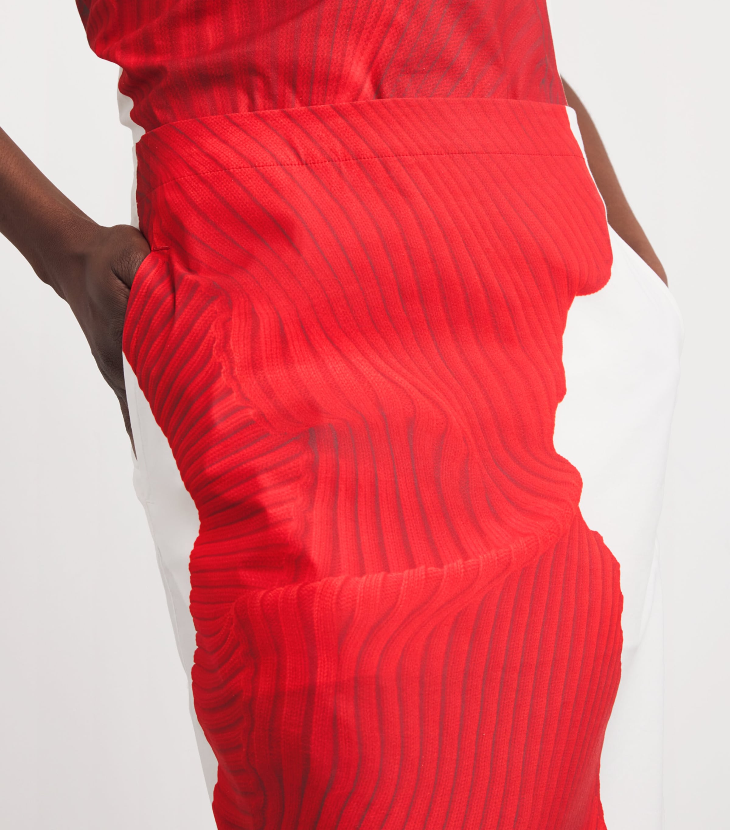 Cotton-Blend Knit As Represented Maxi Skirt RED Image 6