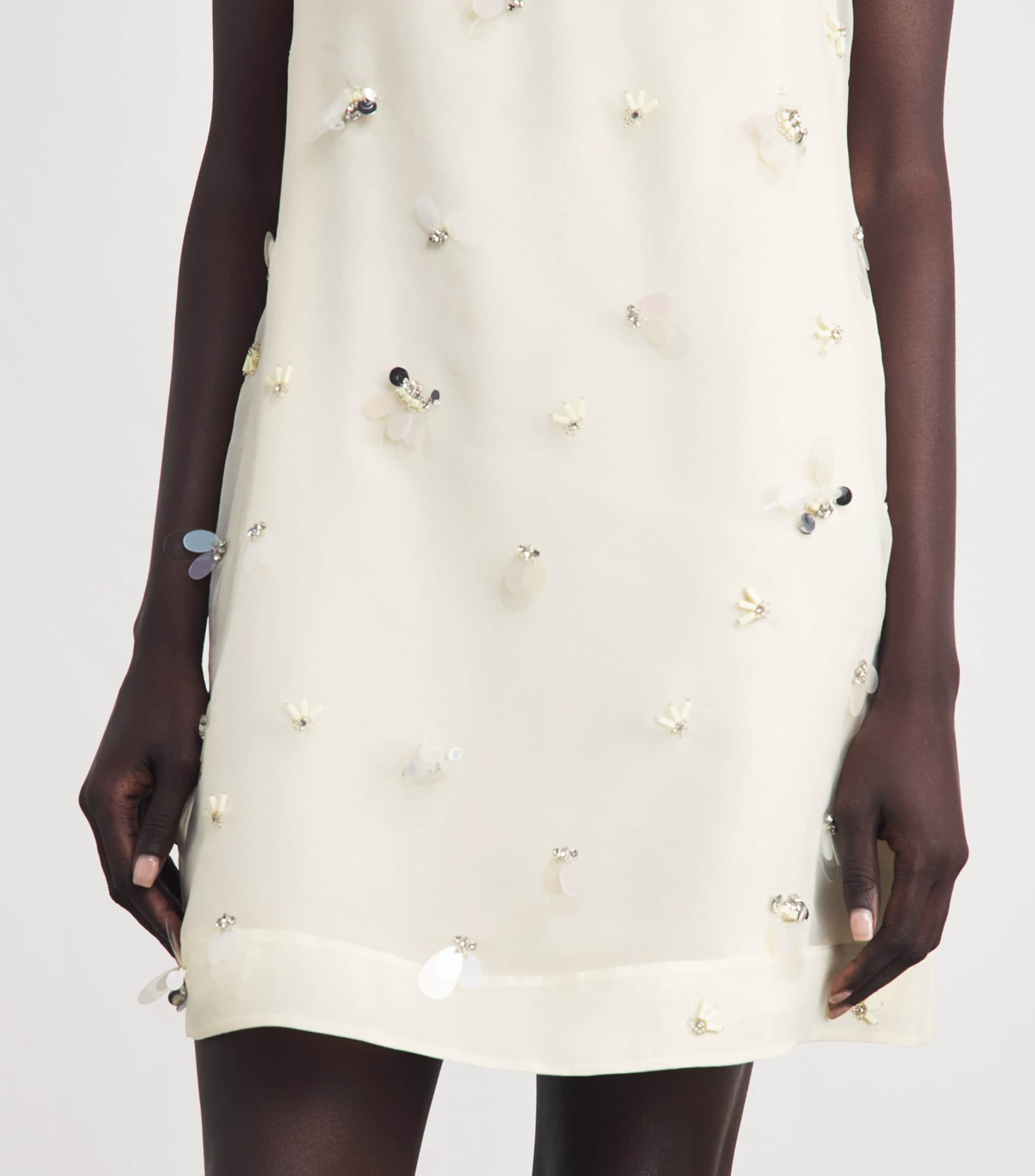 Simkhai Womens Embellished Organza Sumi Mini Dress Yolk Image 5