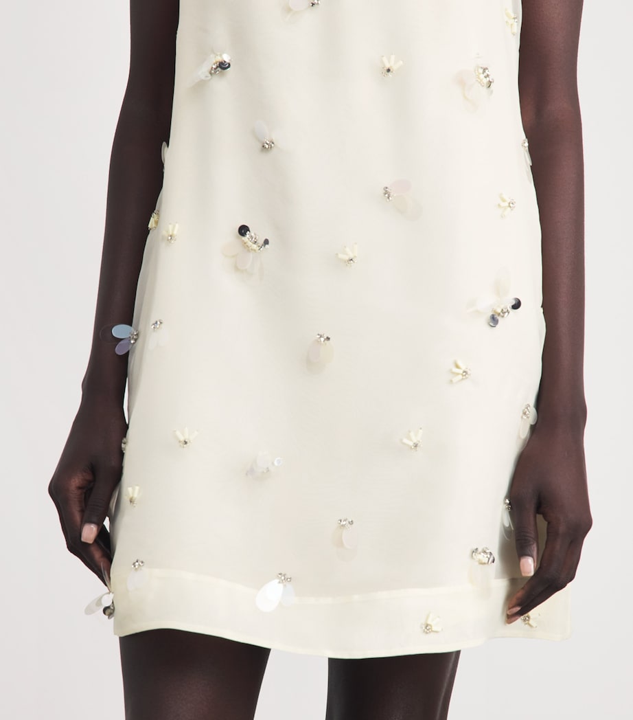 Simkhai Womens Embellished Organza Sumi Mini Dress Yolk Image 5