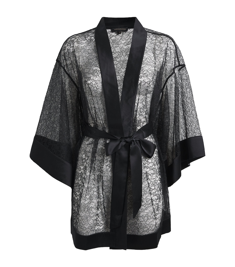 Kiki de Montparnasse Womens Lace Petite Fleur Kimono Black Image 1