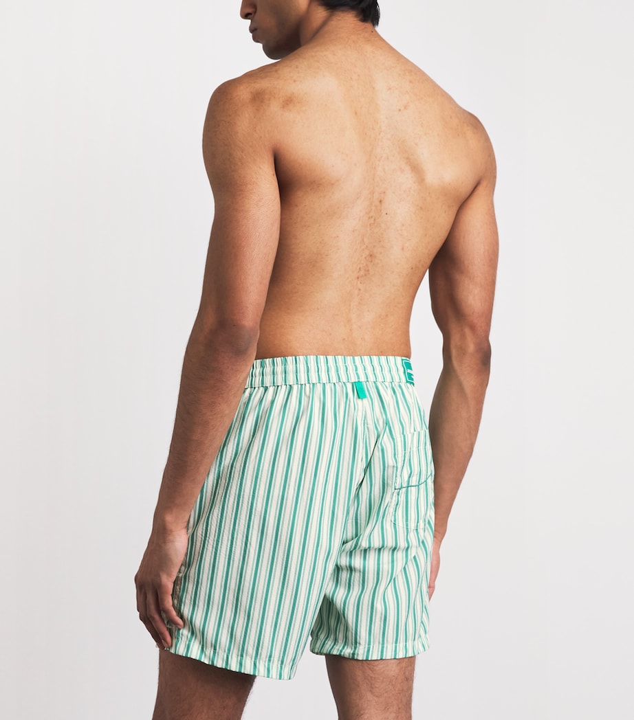 Jacob Cohën Mens Stripe Swim Shorts Verde Image 4